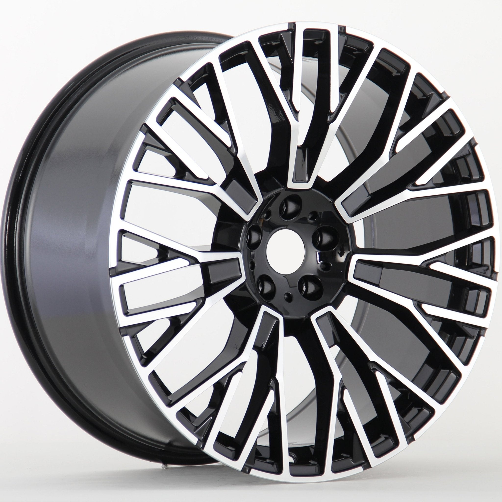 W721 F3038 Black Machined Face 22x9.5 ET37 5x120 CB74.1 - Gun Hill Tire House (WTW - WHOLESALE TIRES & WHEELS)