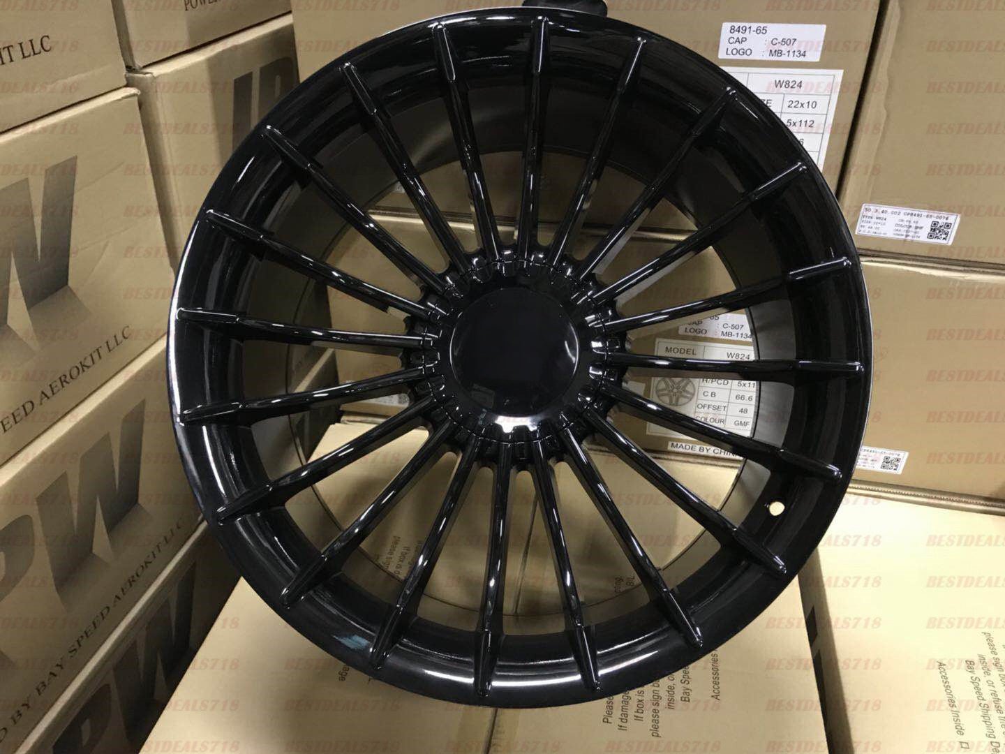 W724 Gloss Black 20x9.5 ET20 CB72.6 5x112/120 C191 - B MB - 1255 - Gun Hill Tire House (WTW - WHOLESALE TIRES & WHEELS)
