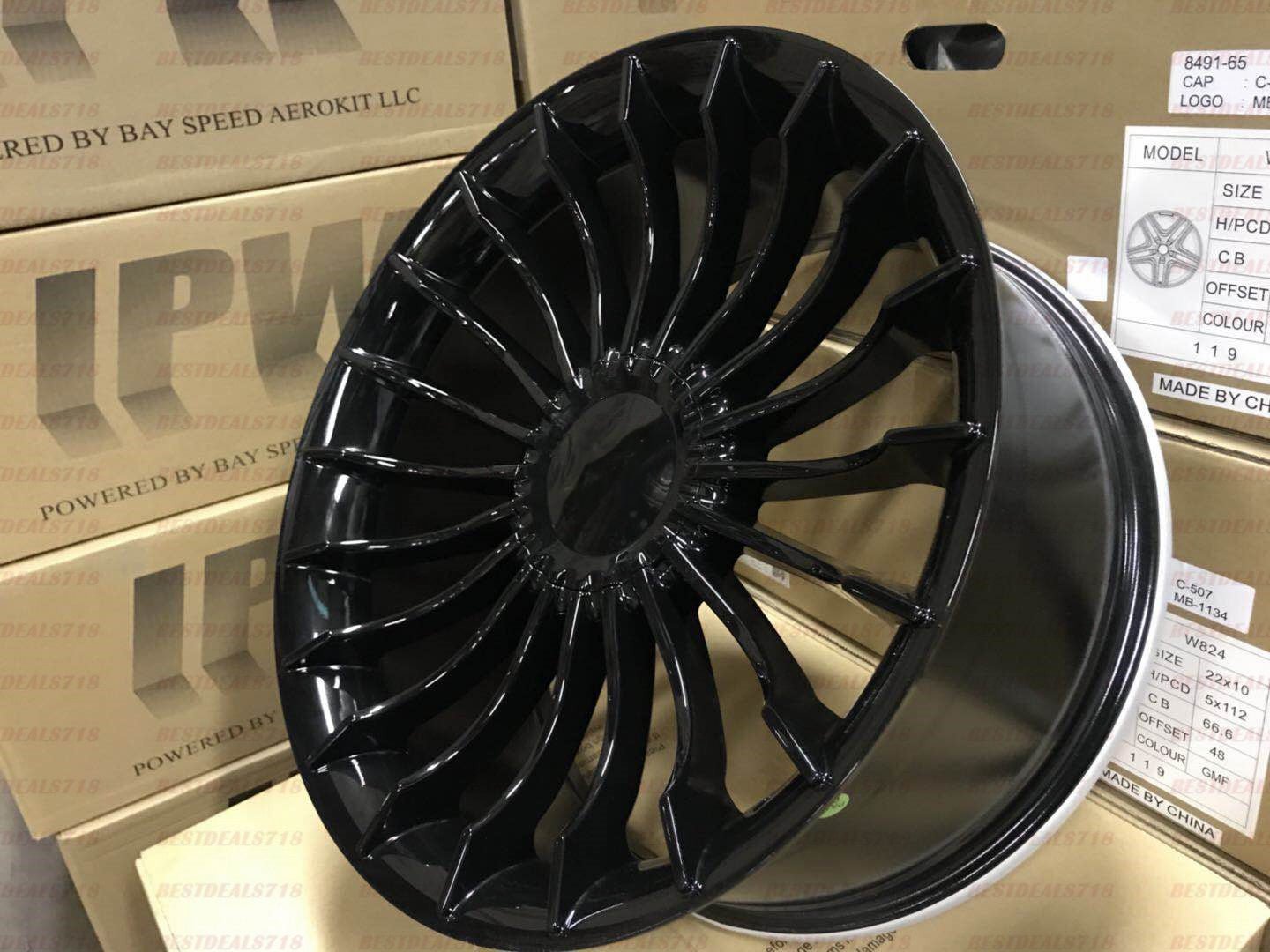 W724 Gloss Black 20x9.5 ET20 CB72.6 5x112/120 C191 - B MB - 1255 - Gun Hill Tire House (WTW - WHOLESALE TIRES & WHEELS)