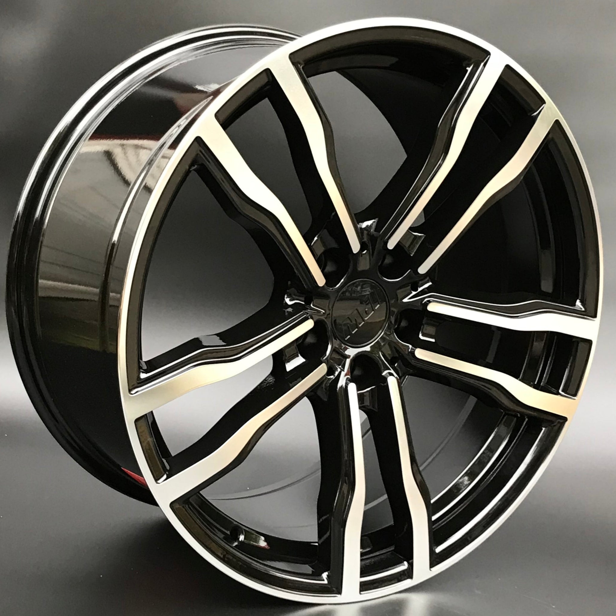 W732 1256 Black Machined Face 22x10.0 ET40 5x120 CB74.1 Cap C - 956 Logo Size 67.7MM - Gun Hill Tire House (WTW - WHOLESALE TIRES & WHEELS)