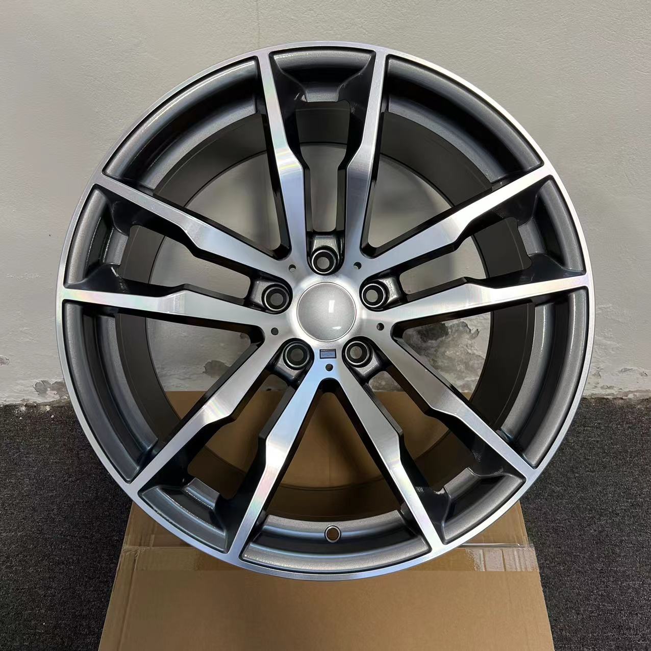 W732 1256 Gunmetal Machined Face 20x11 Et37 5x120 CB74.1 Cap C - 956 Logo Size 67.7MM - Gun Hill Tire House (WTW - WHOLESALE TIRES & WHEELS)