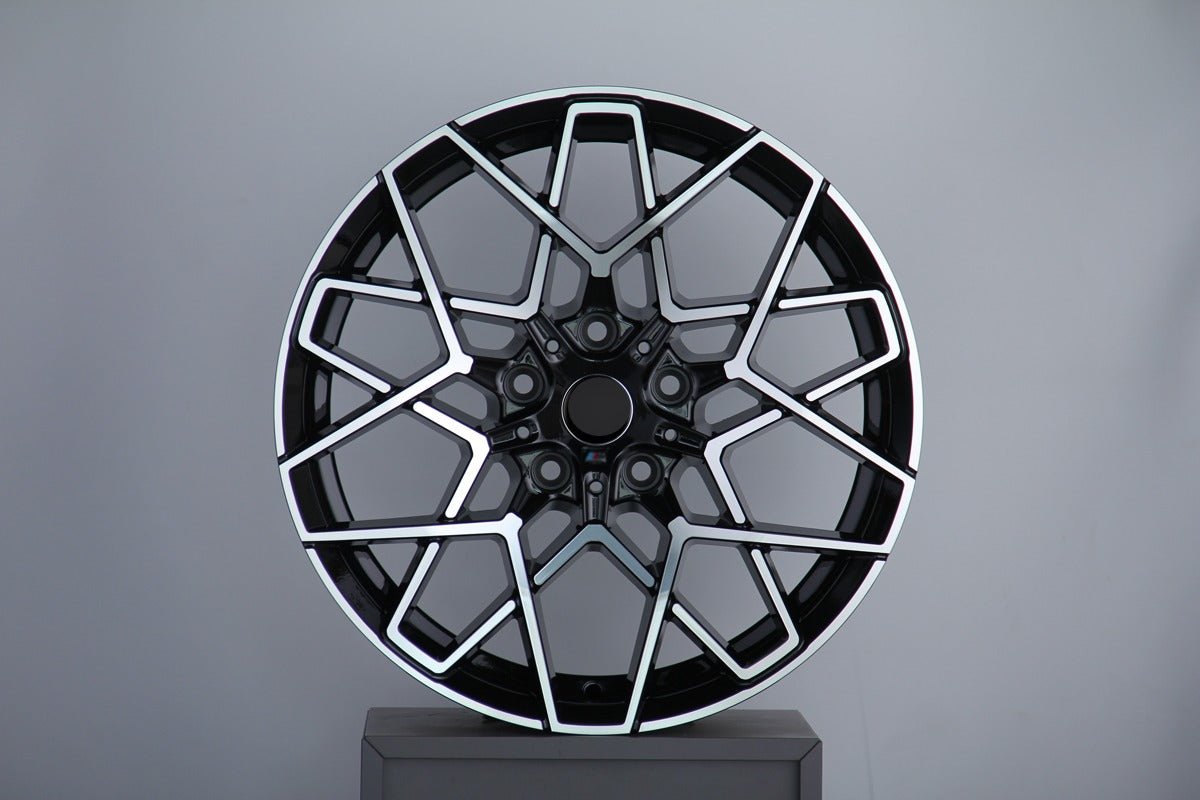 W736 - 1 775B Black Machined Face 19x9.0 ET38 5x112 CB66.6 - Gun Hill Tire House (WTW - WHOLESALE TIRES & WHEELS)