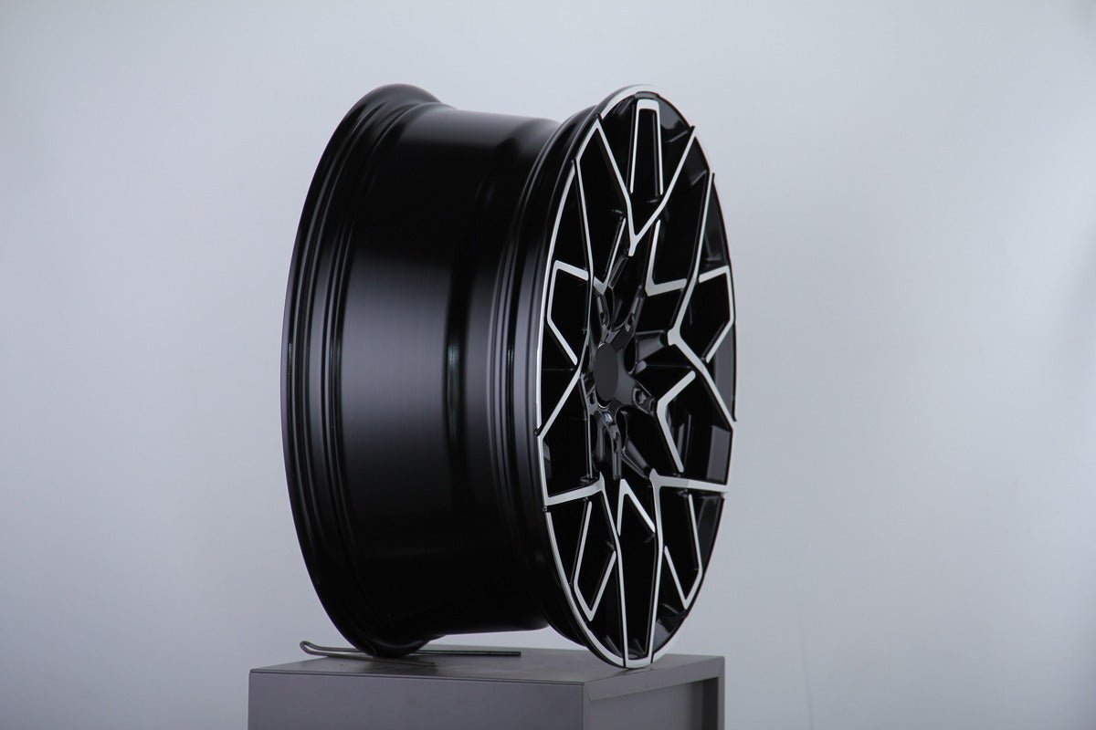 W736 - 1 775B Black Machined Face 19x9.0 ET38 5x112 CB66.6 - Gun Hill Tire House (WTW - WHOLESALE TIRES & WHEELS)