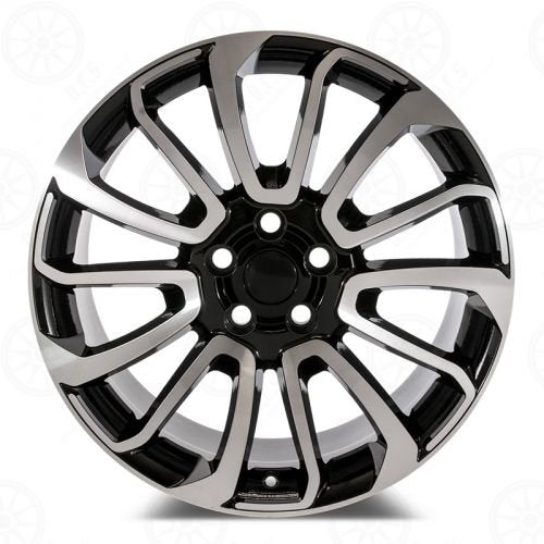 W795 Black Machined Face 22x9.5 ET45 5x120 CB72.6 D959 - Gun Hill Tire House (WTW - WHOLESALE TIRES & WHEELS)