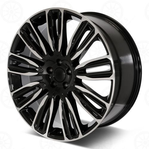 W798 D1292 Black Machined Face 22x9.5 ET45 5x120 CB72.6 - Gun Hill Tire House (WTW - WHOLESALE TIRES & WHEELS)