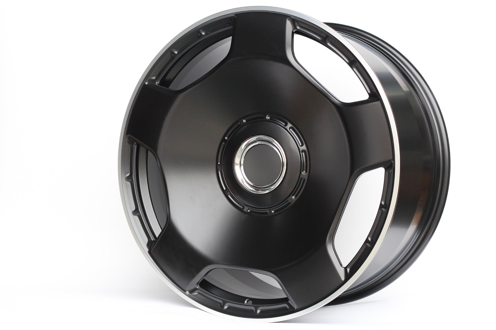 W805 8128 Satin Black Machined Lip 22x10 ET42 5x112 CB66.6 - Gun Hill Tire House (WTW - WHOLESALE TIRES & WHEELS)