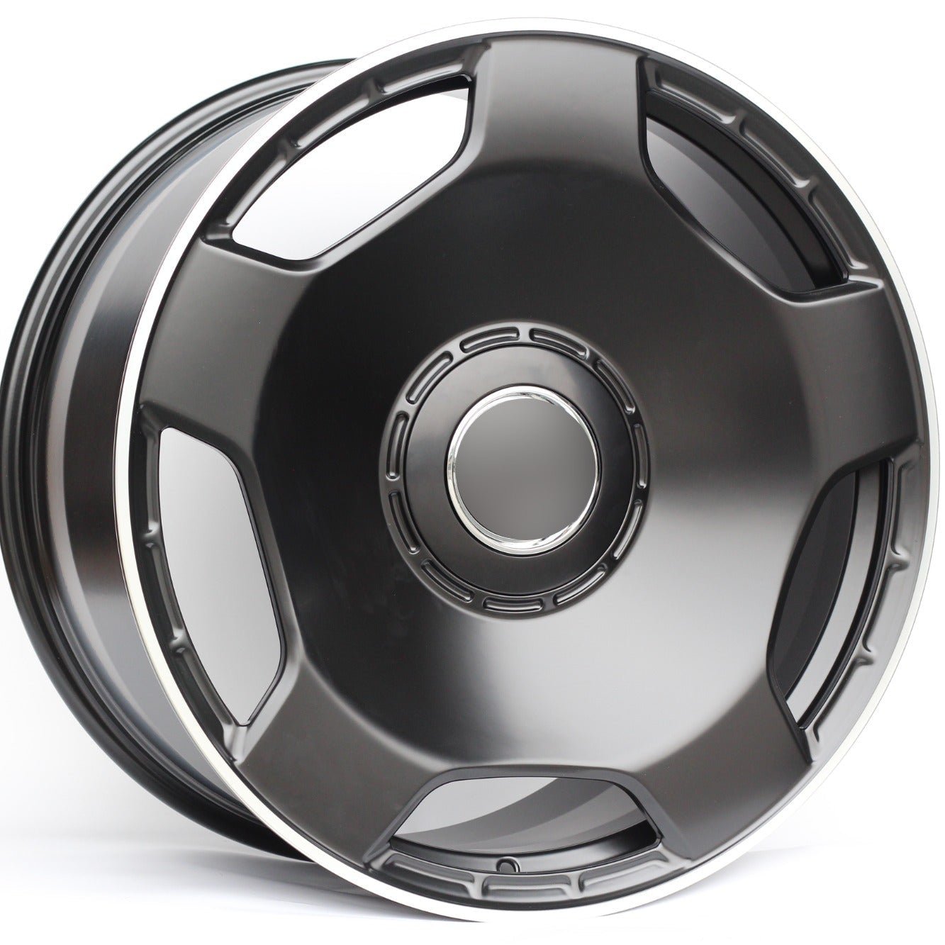 W805 8128 Satin Black Machined Lip 22x10 ET42 5x112 CB66.6 - Gun Hill Tire House (WTW - WHOLESALE TIRES & WHEELS)