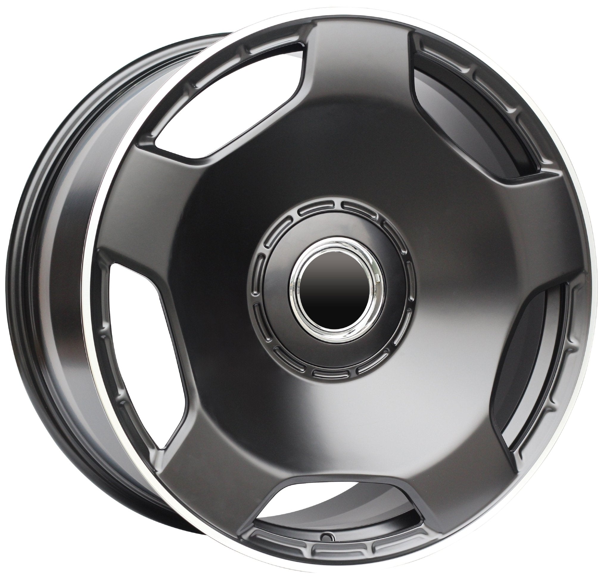 W805 8128 Satin Black Machined Lip 22x10 ET42 5x112 CB66.6 - Gun Hill Tire House (WTW - WHOLESALE TIRES & WHEELS)