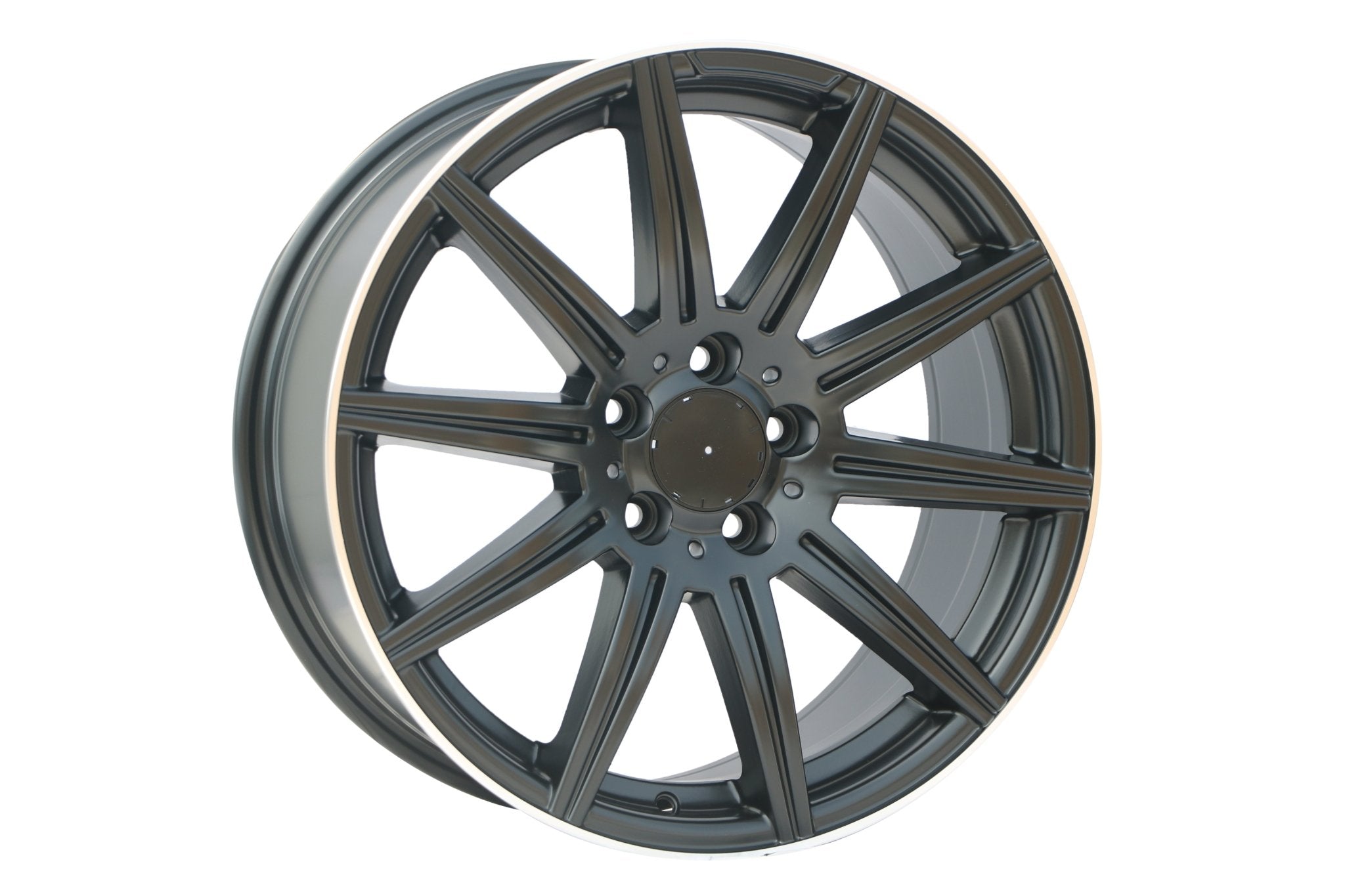 W806 Satin Black Machined Lip 19*9.5 ET35 5*112 CB66.6 - Gun Hill Tire House (WTW - WHOLESALE TIRES & WHEELS)