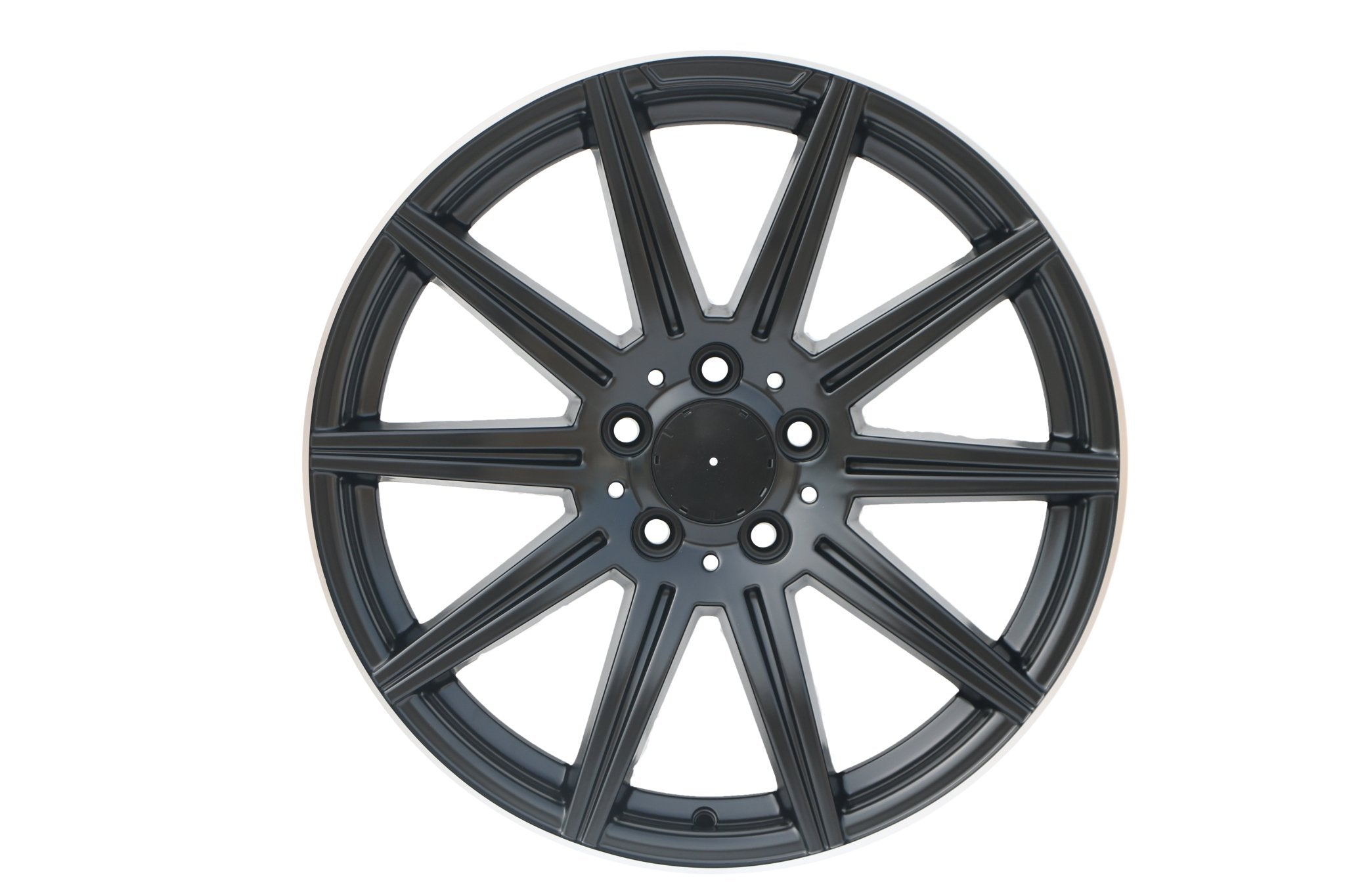 W806 Satin Black Machined Lip 19*8.5 Et35 5*112 CB66.6 - Gun Hill Tire House (WTW - WHOLESALE TIRES & WHEELS)