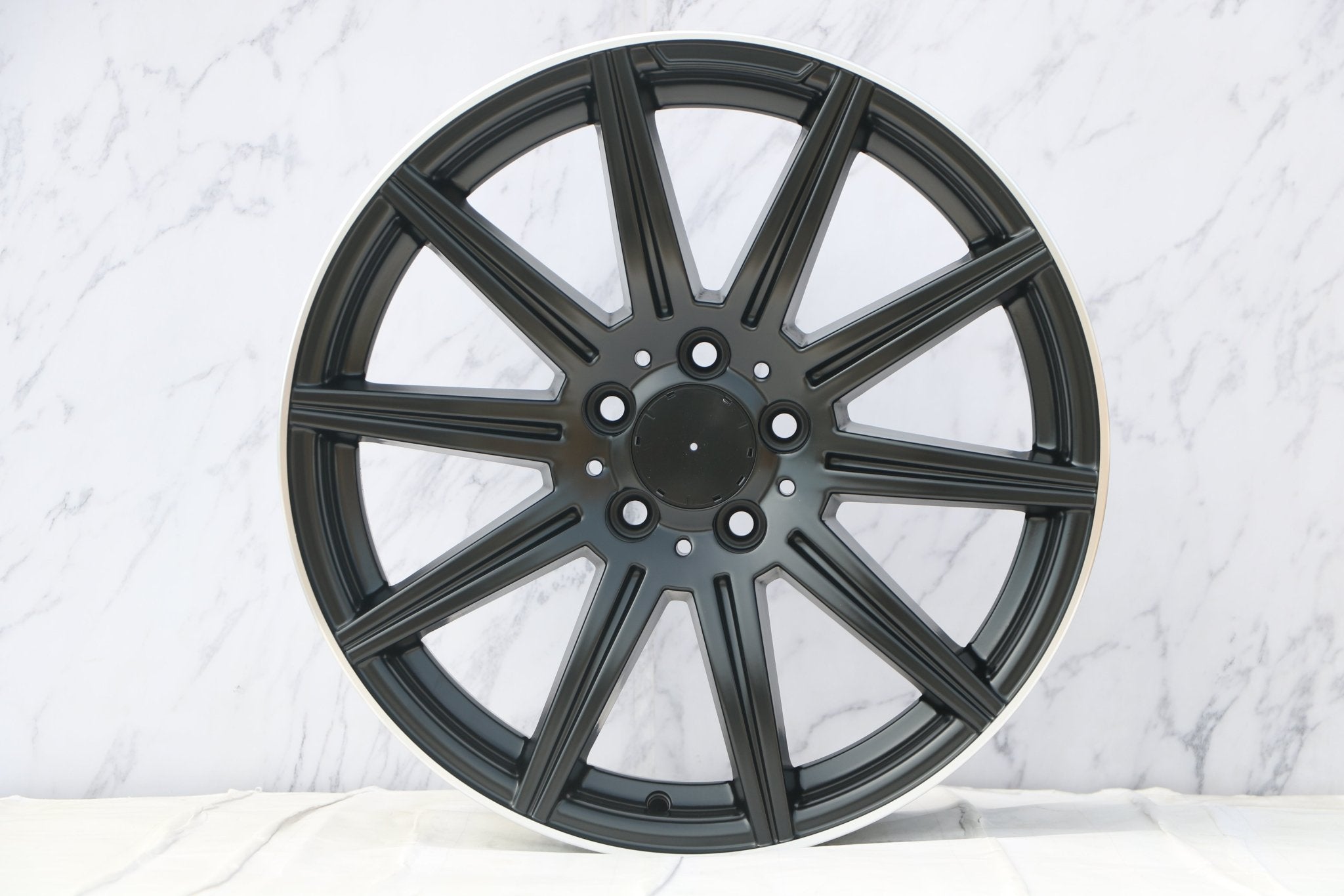 W806 Satin Black Machined Lip 19*9.5 ET35 5*112 CB66.6 - Gun Hill Tire House (WTW - WHOLESALE TIRES & WHEELS)