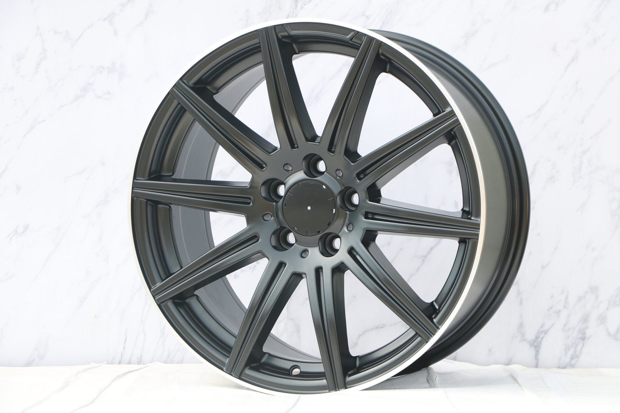 W806 Satin Black Machined Lip 19*9.5 ET35 5*112 CB66.6 - Gun Hill Tire House (WTW - WHOLESALE TIRES & WHEELS)