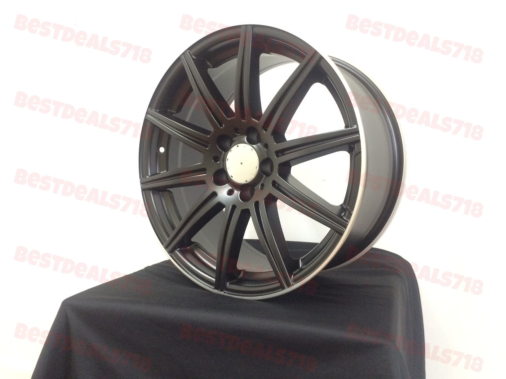 W806 Satin Black Machined Lip 19*9.5 ET35 5*112 CB66.6 - Gun Hill Tire House (WTW - WHOLESALE TIRES & WHEELS)