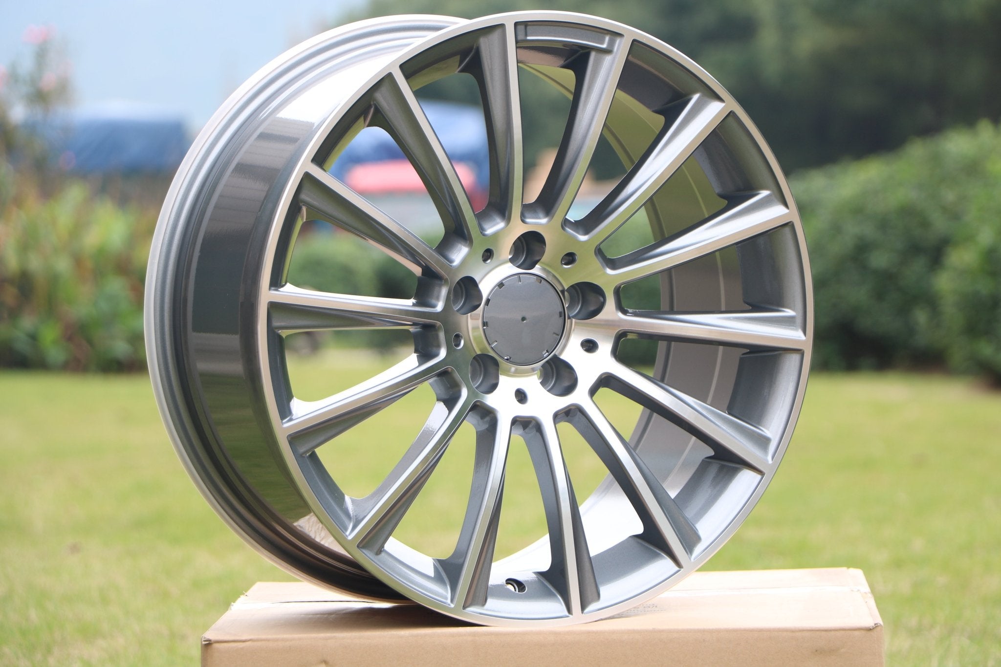 W813 Gunmetal Machined Face 22x10.0 ET45 5x112 CB66.6 - Gun Hill Tire House (WTW - WHOLESALE TIRES & WHEELS)