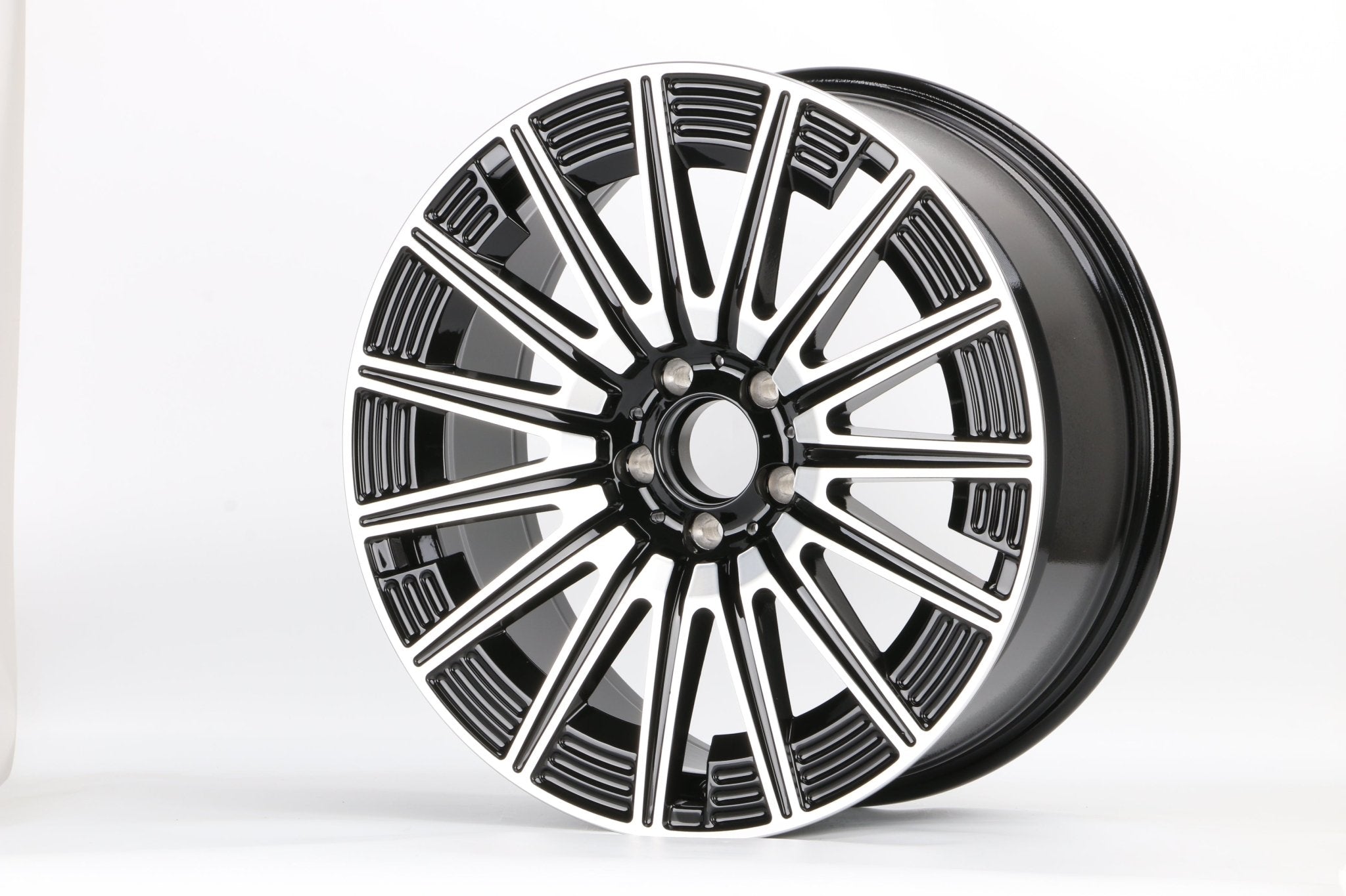 W819 IVF - 3176 Black Machined Face 19x8.5 ET36 5x112 CB66.5 - Gun Hill Tire House (WTW - WHOLESALE TIRES & WHEELS)