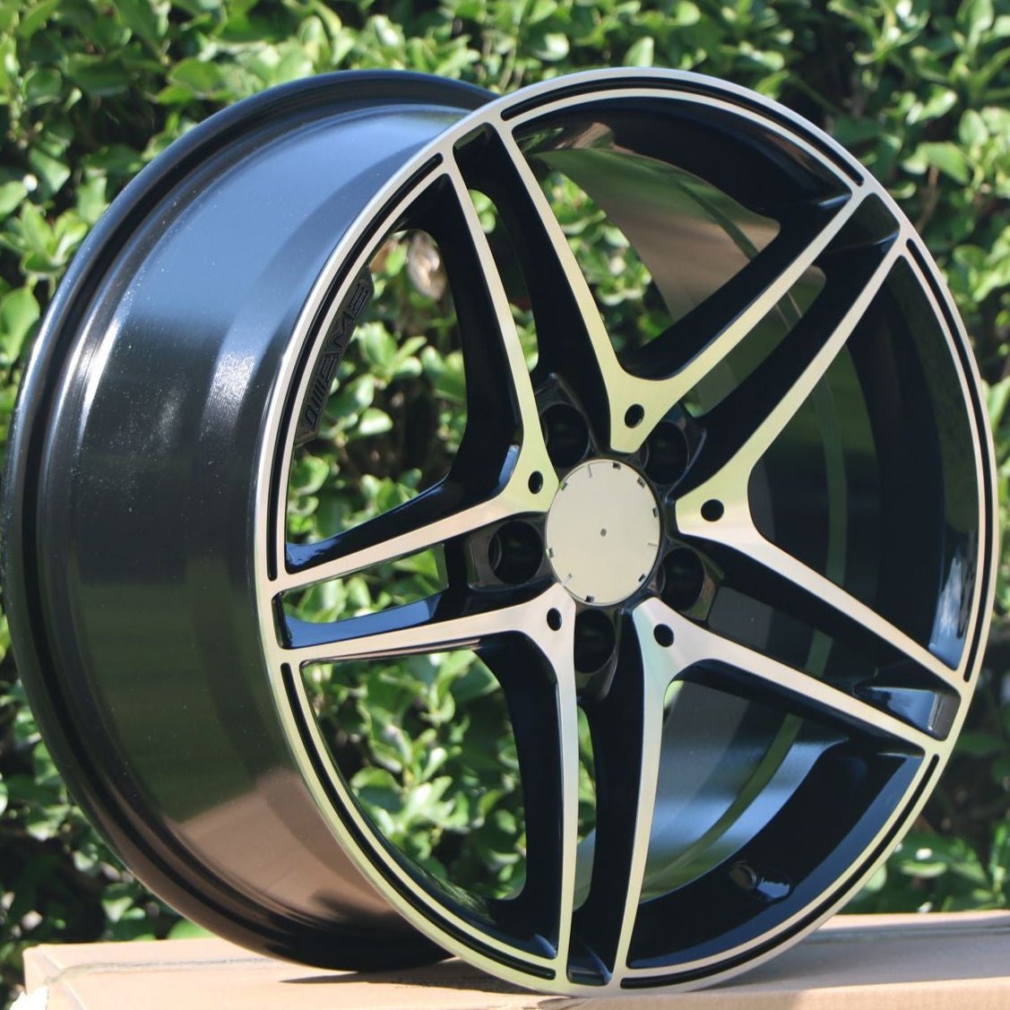 W828 Black Machined Face 19*9.5 ET35 5*112 CB66.6 - Gun Hill Tire House (WTW - WHOLESALE TIRES & WHEELS)