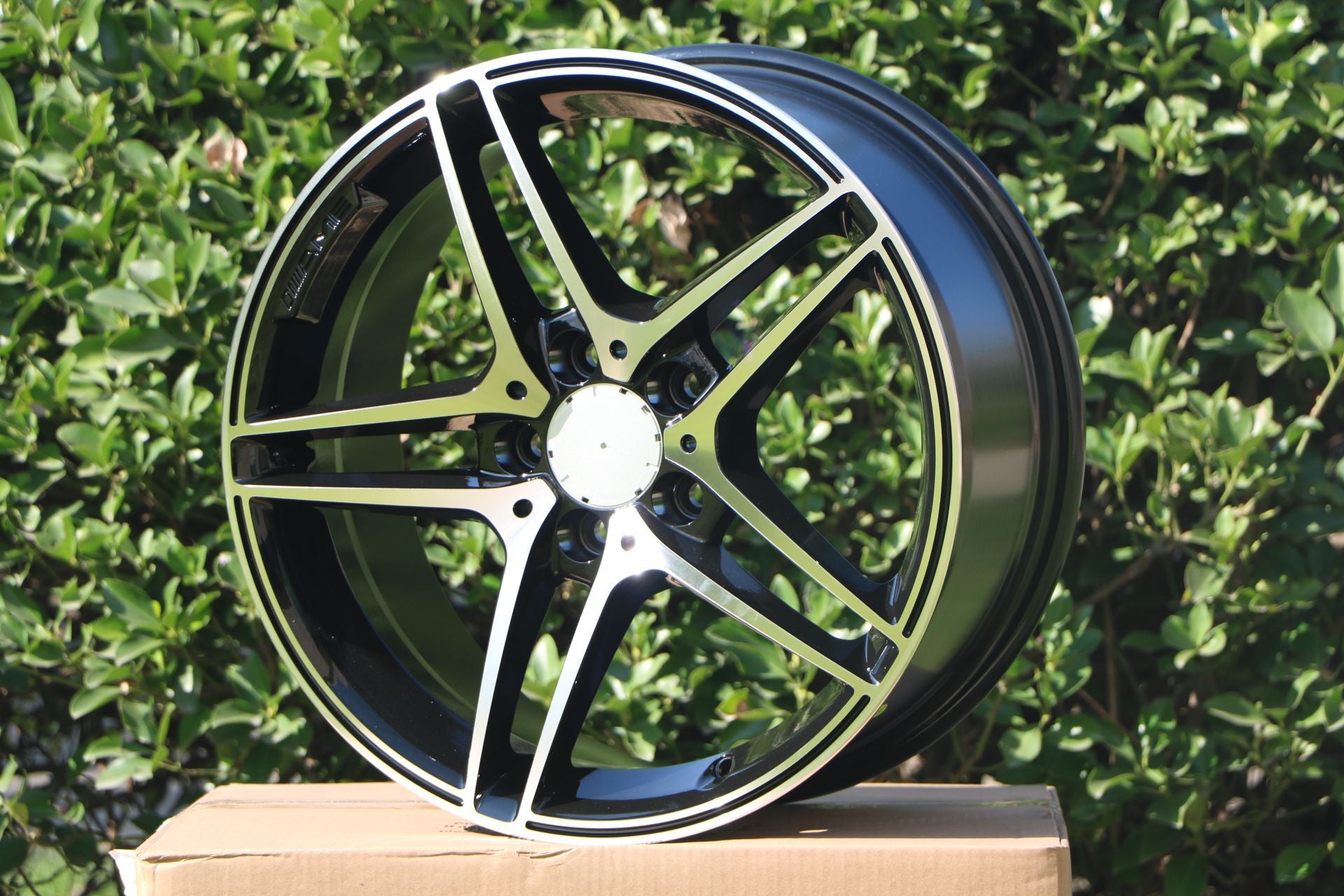 W828 Black Machined Face 18*9.5 ET35 5*112 CB66.6 - Gun Hill Tire House (WTW - WHOLESALE TIRES & WHEELS)