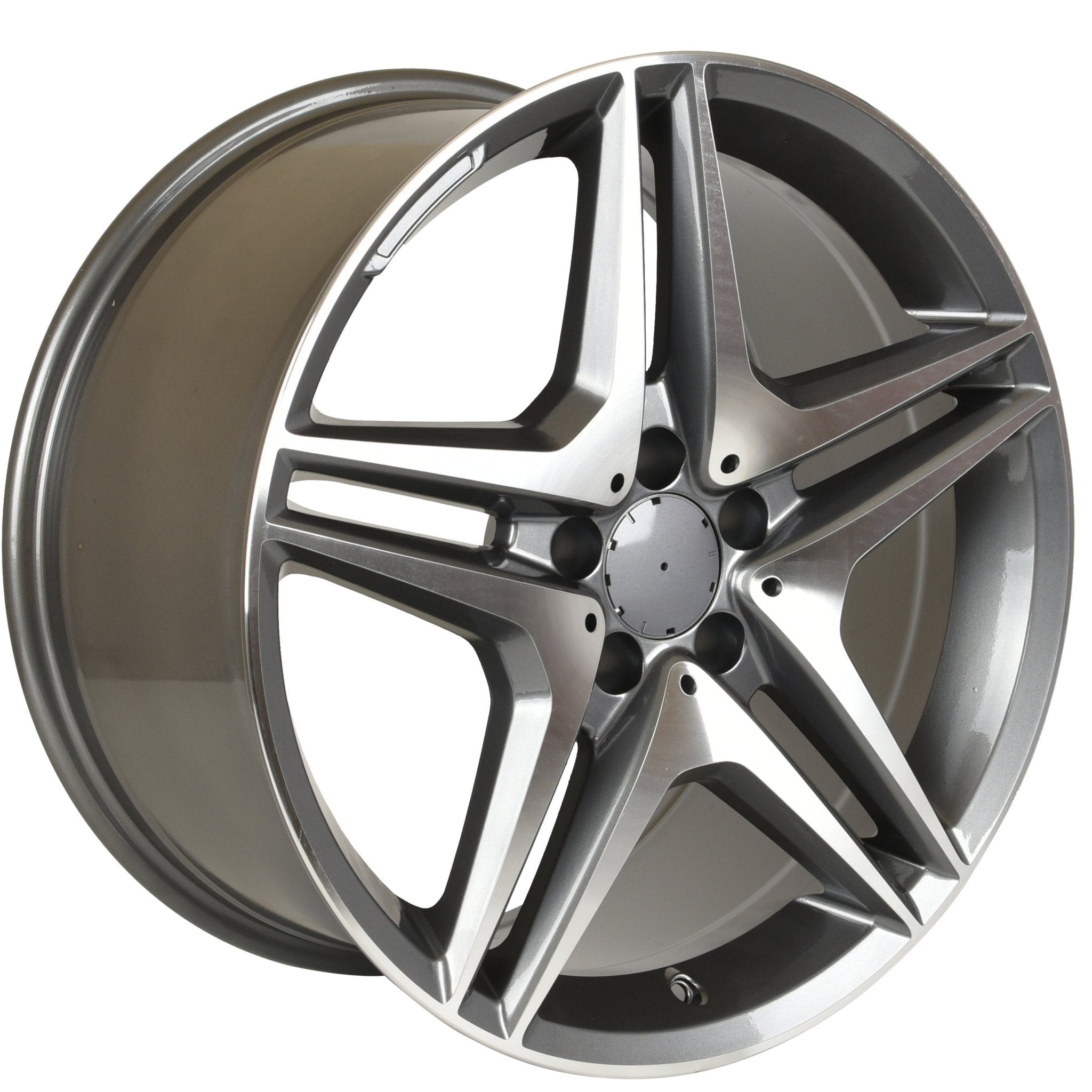 W828 Gunmetal Machined Face 18*9.5 ET35 5*112 CB66.6 - Gun Hill Tire House (WTW - WHOLESALE TIRES & WHEELS)