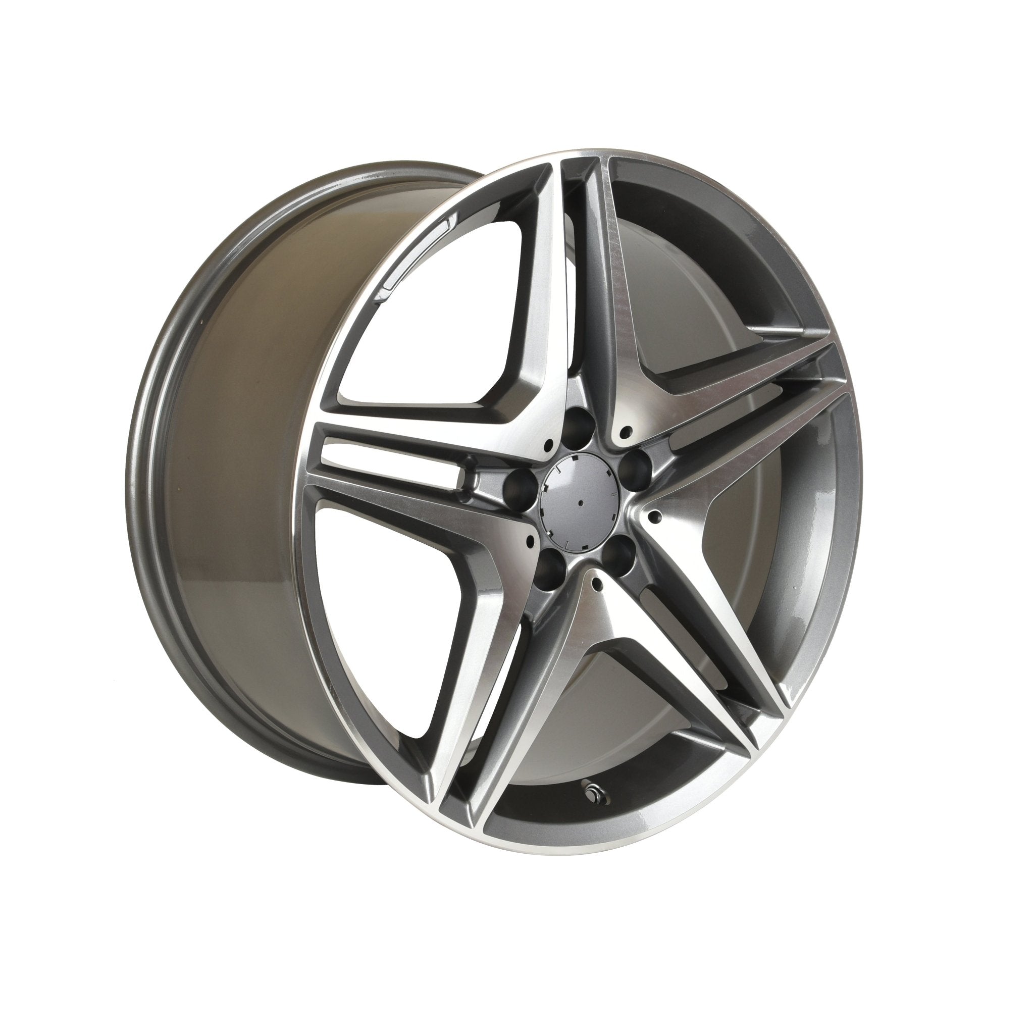 W828 Gunmetal Machined Face 18*9.5 ET45 5*112 CB66.6 - Gun Hill Tire House (WTW - WHOLESALE TIRES & WHEELS)