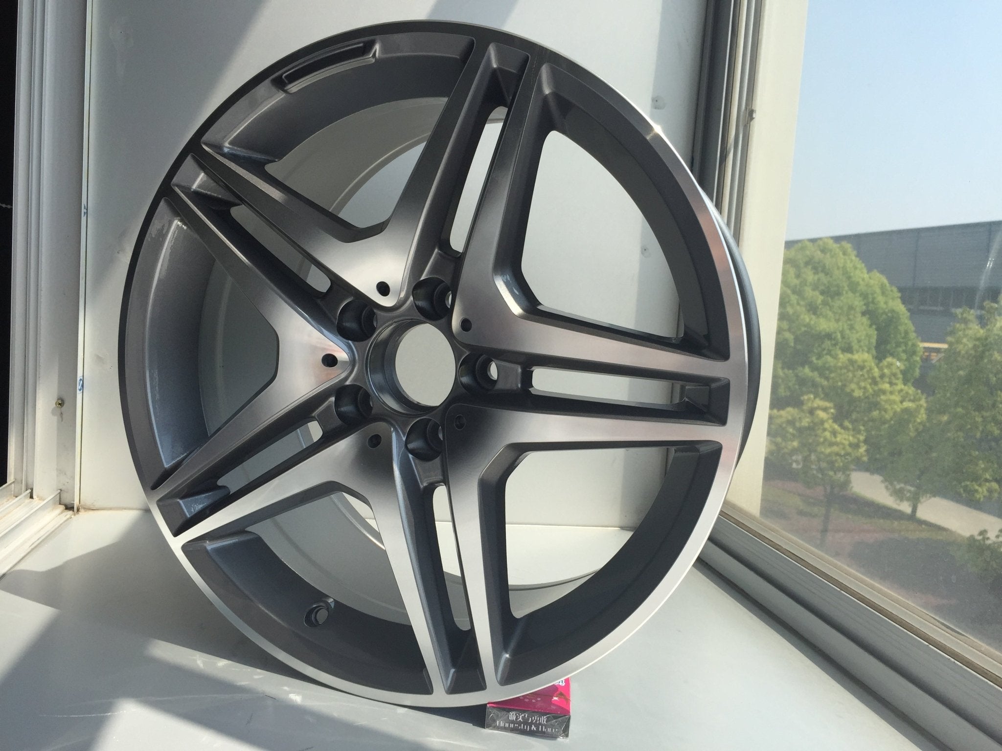 W828 Gunmetal Machined Face 18*9.5 ET35 5*112 CB66.6 - Gun Hill Tire House (WTW - WHOLESALE TIRES & WHEELS)