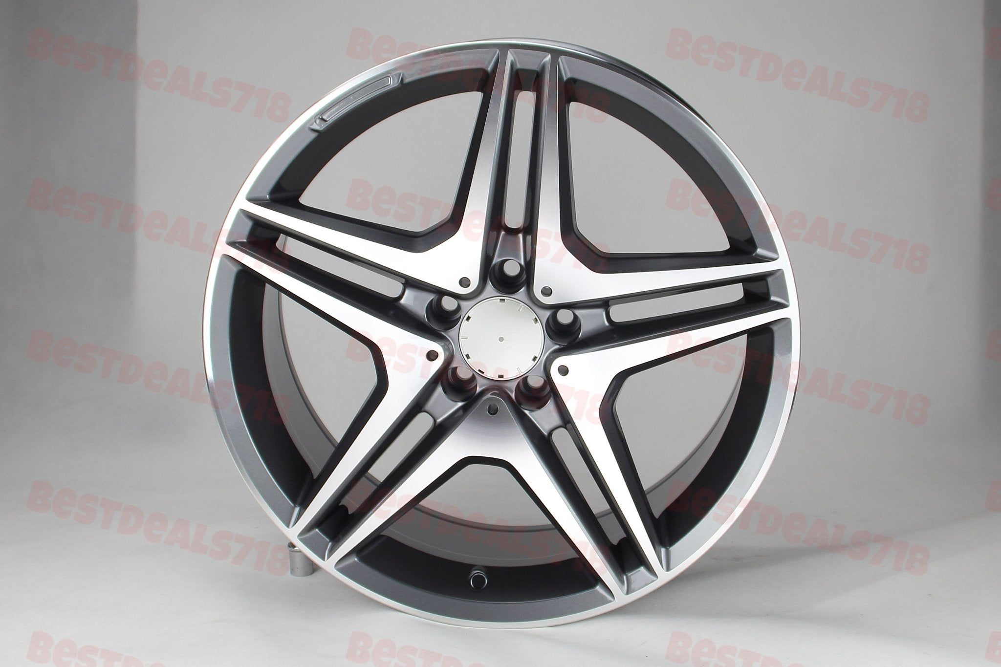 W828 Gunmetal Machined Face 18*9.5 ET35 5*112 CB66.6 - Gun Hill Tire House (WTW - WHOLESALE TIRES & WHEELS)
