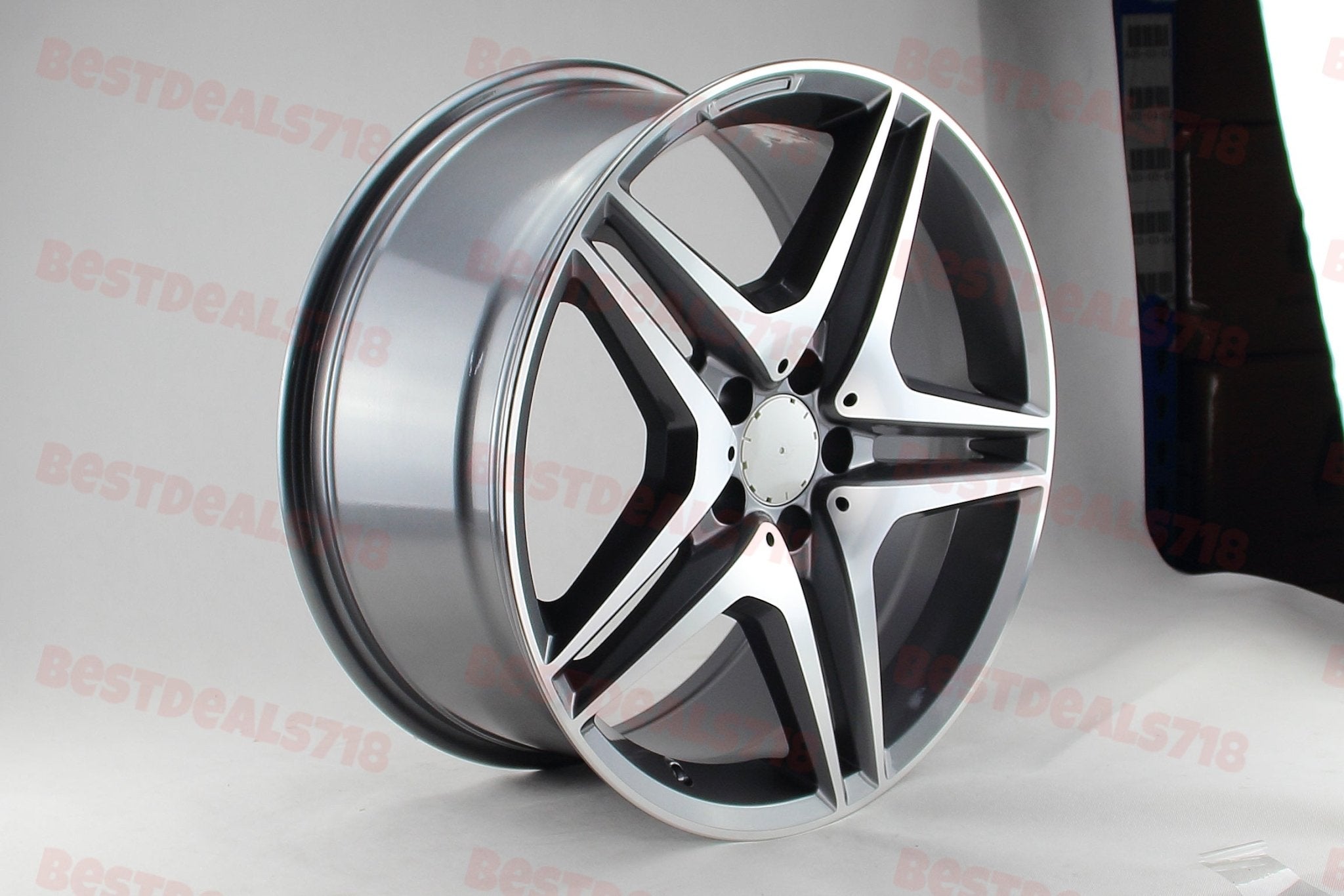W828 Gunmetal Machined Face 18*9.5 ET35 5*112 CB66.6 - Gun Hill Tire House (WTW - WHOLESALE TIRES & WHEELS)