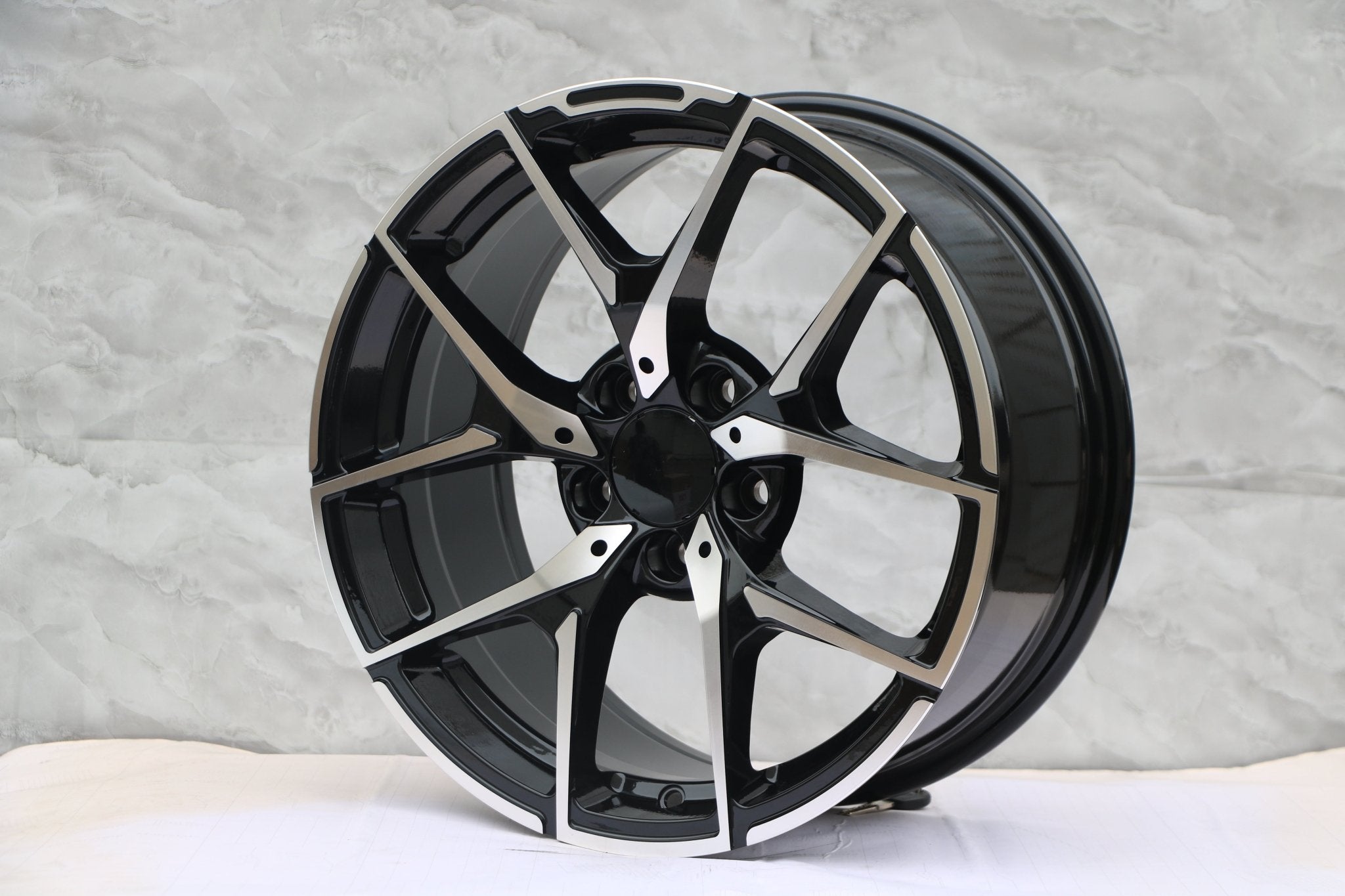 W838 Black Machined Face 20x9.5 ET45 5x112 CB66.6 - Gun Hill Tire House (WTW - WHOLESALE TIRES & WHEELS)