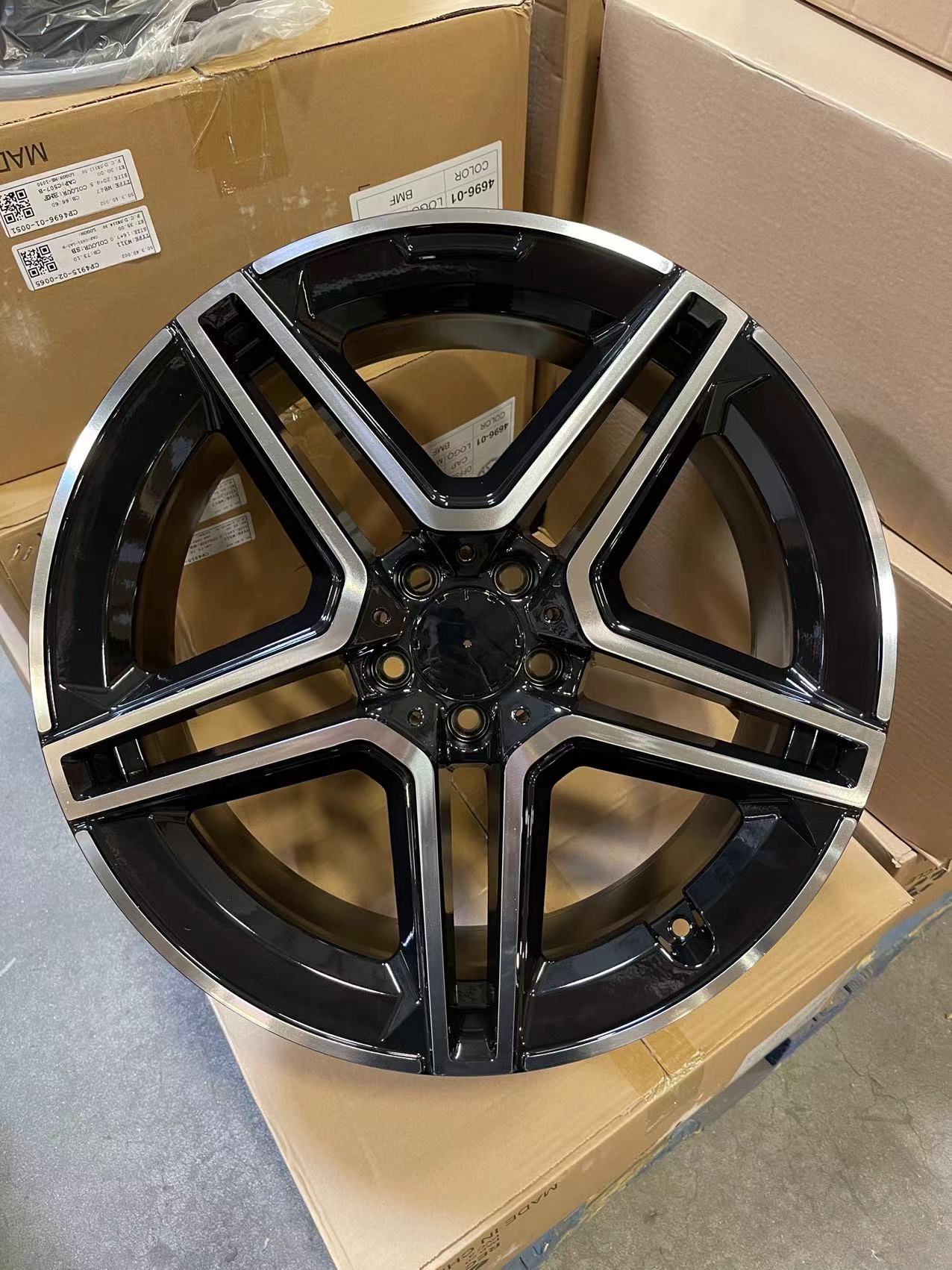 W847 D1694 Black Machined Face 20x9.5 ET35 5.x112 CB66.6 - Gun Hill Tire House (WTW - WHOLESALE TIRES & WHEELS)