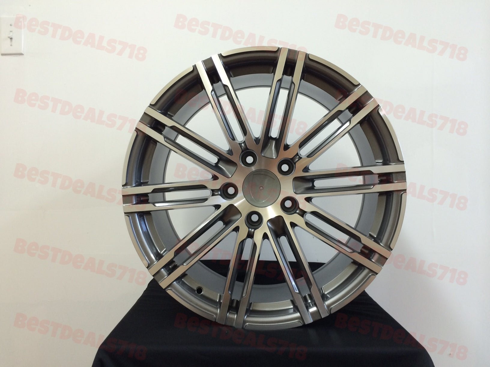 W858 1026 Gunmetal Machined Face 20x8.5 Et28 5x112 CB66.45 - Gun Hill Tire House (WTW - WHOLESALE TIRES & WHEELS)