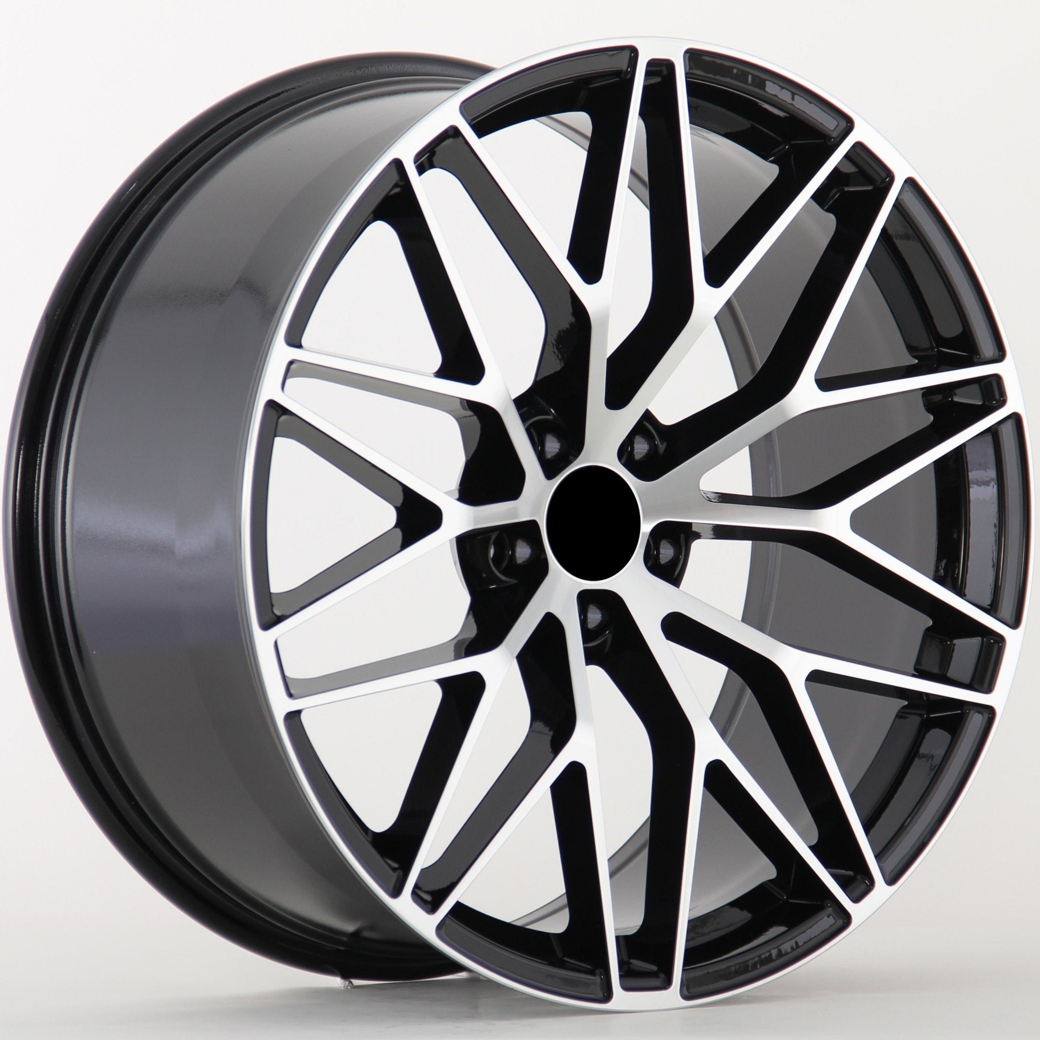 W864 IVF - 3086 Black Machined Face 20x9 ET26 5x112 CB66.5 - Gun Hill Tire House (WTW - WHOLESALE TIRES & WHEELS)