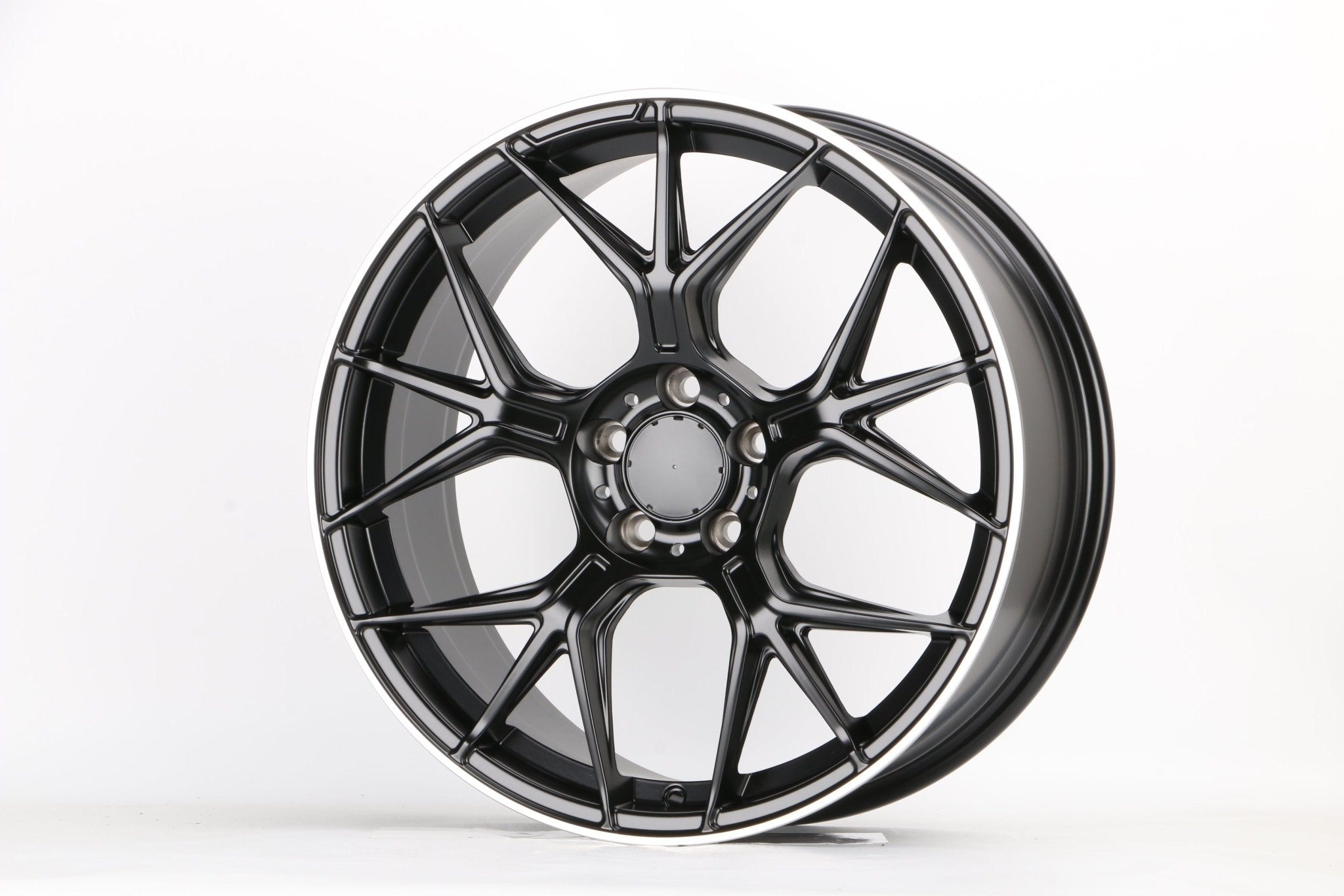 W871 8129 Satin Black Machined Lip 19x8.0 ET35 5x112 CB66.6 - Gun Hill Tire House (WTW - WHOLESALE TIRES & WHEELS)