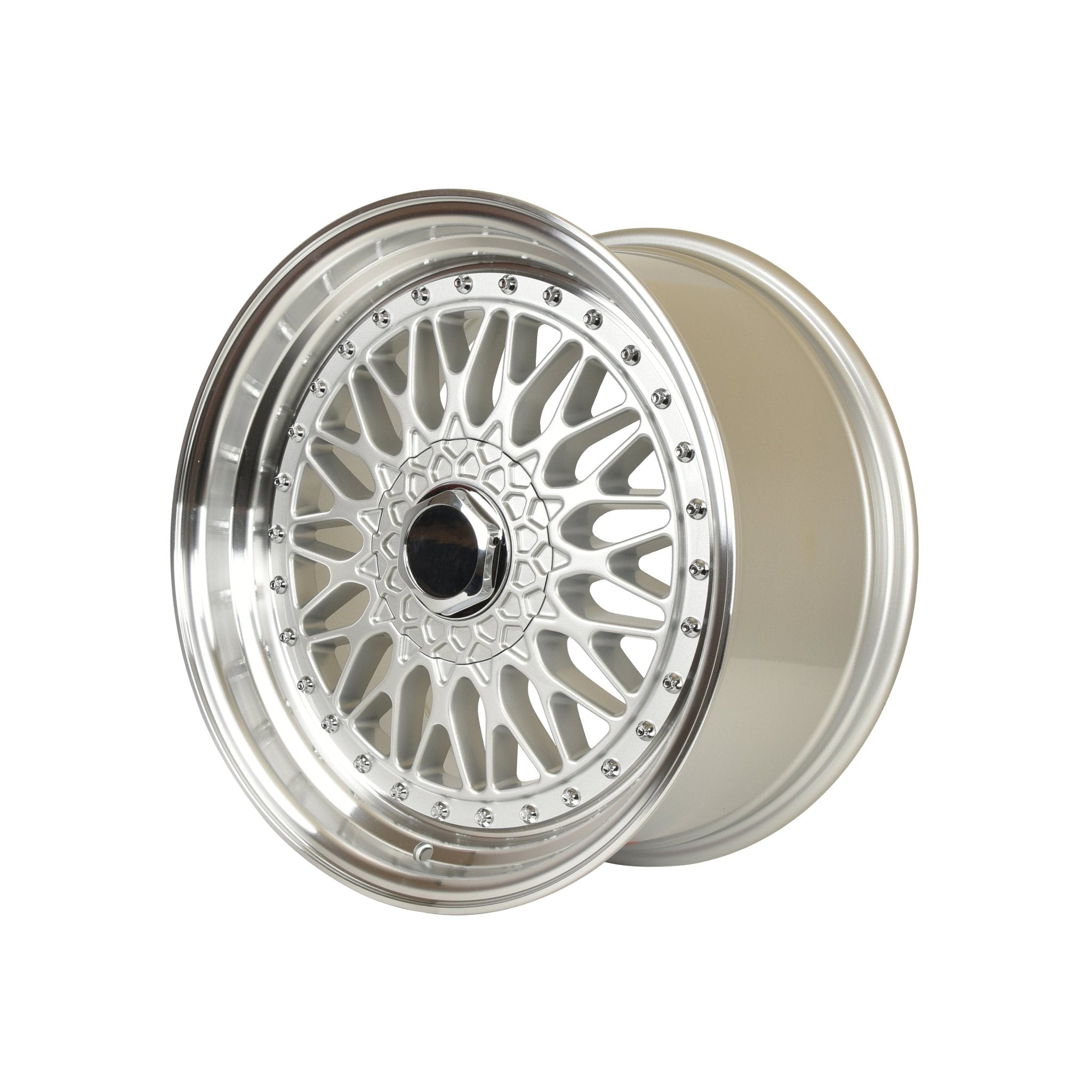 W883 Silver Machined Lip Silver Rivet 18x8.0 ET35 4x100/114.3 CB73.1 - Gun Hill Tire House (WTW - WHOLESALE TIRES & WHEELS)