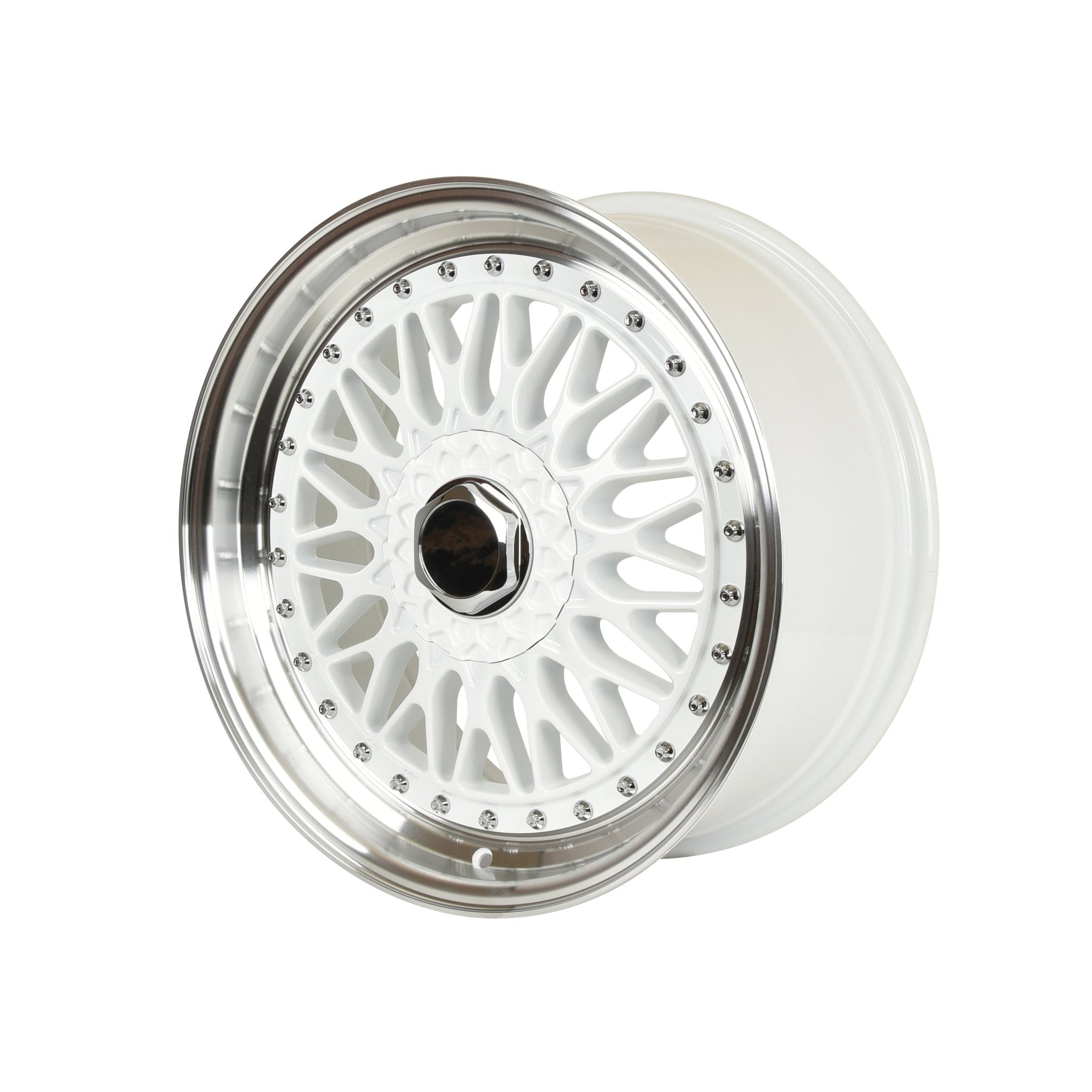 W885 White Machined Lip Silver Rivet 22x9.0 ET30 5x112/114.3 CB73.1 - Gun Hill Tire House (WTW - WHOLESALE TIRES & WHEELS)