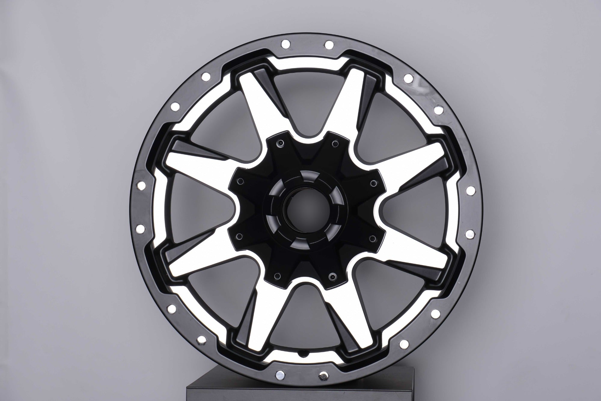 W900 404 Satin Black Machined Face 17x8.0 ET0 6x139.7 CB110 - Gun Hill Tire House (WTW - WHOLESALE TIRES & WHEELS)