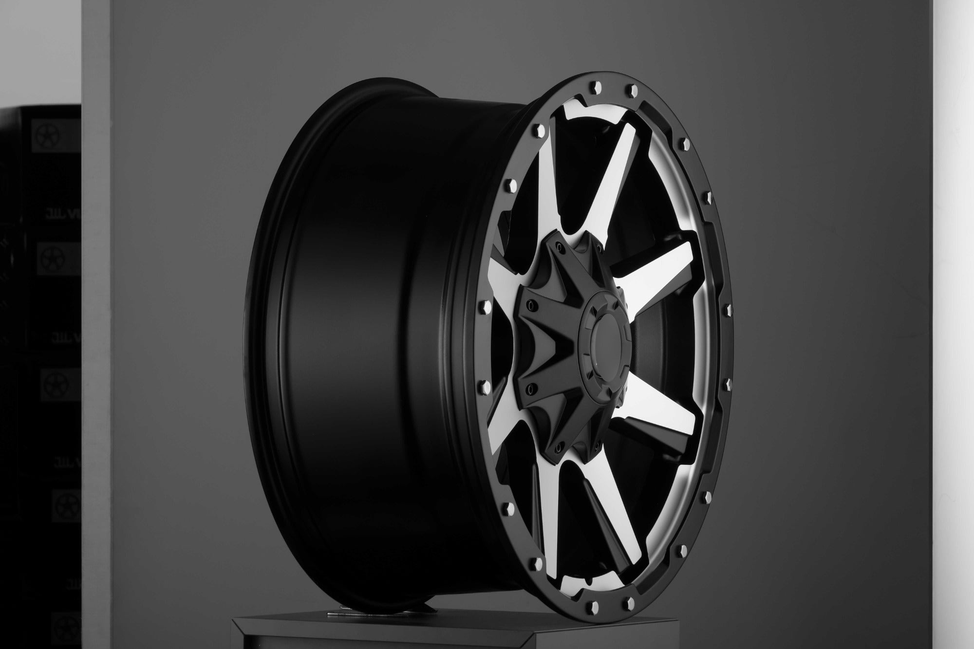 W900 404 Satin Black Machined Face 17x8.0 ET0 6x139.7 CB110 - Gun Hill Tire House (WTW - WHOLESALE TIRES & WHEELS)