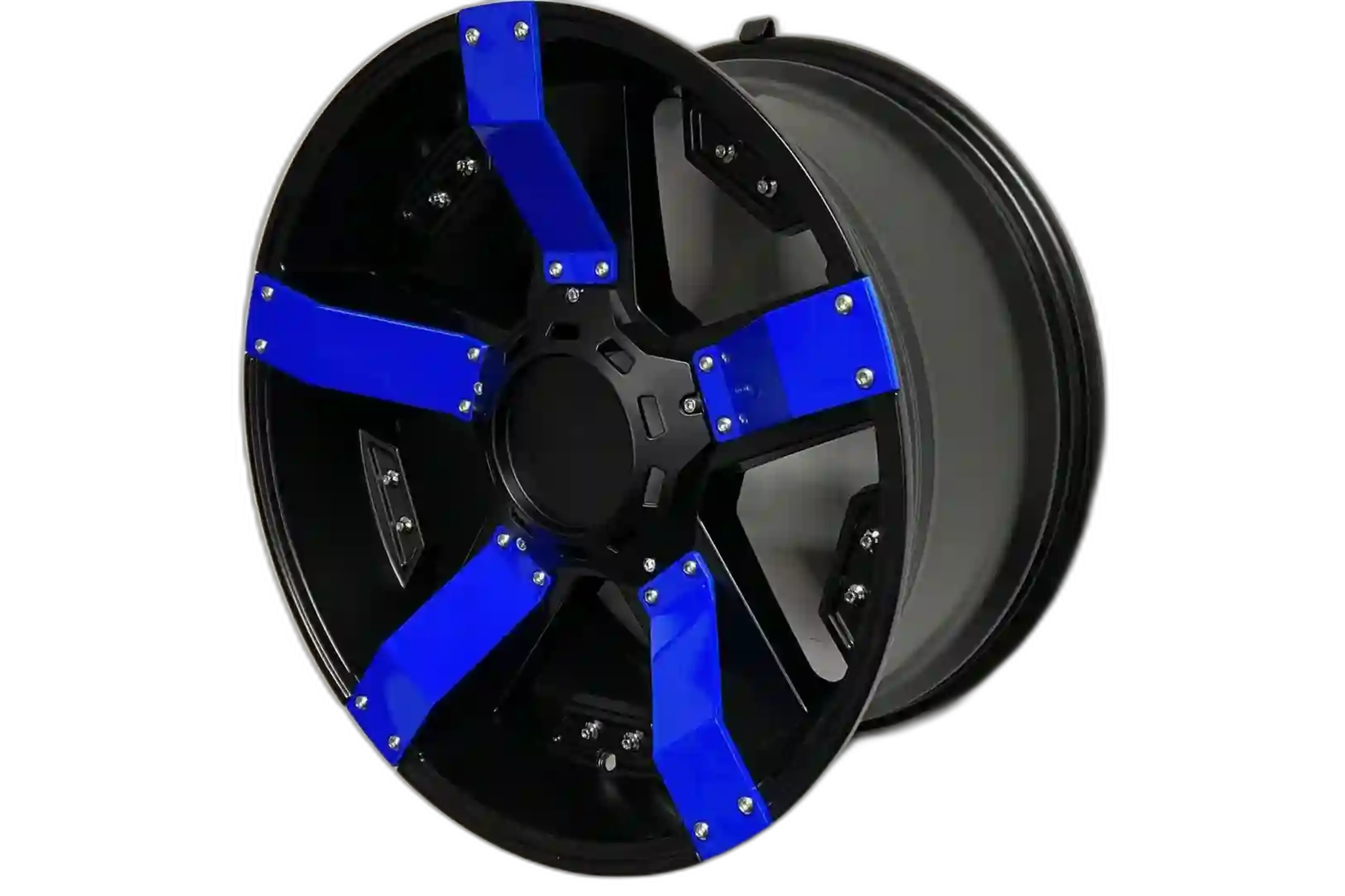 W925 1614 Satin Black With Blue Strip 20x10 Et13 6x135/139.7 CB110.5 - Gun Hill Tire House (WTW - WHOLESALE TIRES & WHEELS)
