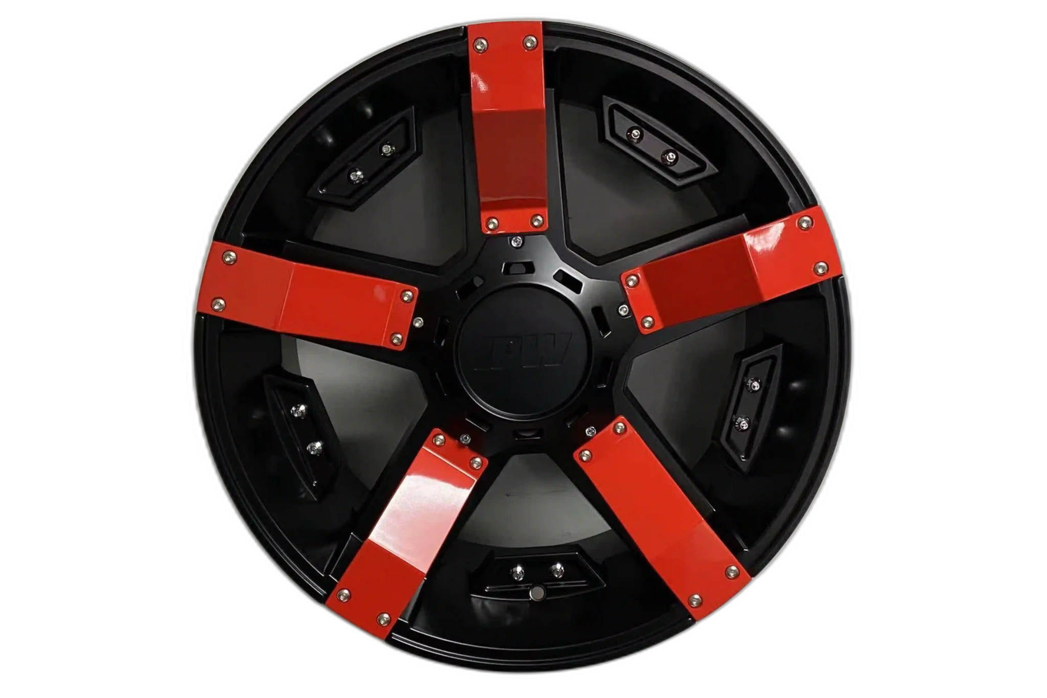 W925 1614 Satin Black With Red Strip 20x10 Et13 6x135/139.7 CB110.5 - Gun Hill Tire House (WTW - WHOLESALE TIRES & WHEELS)