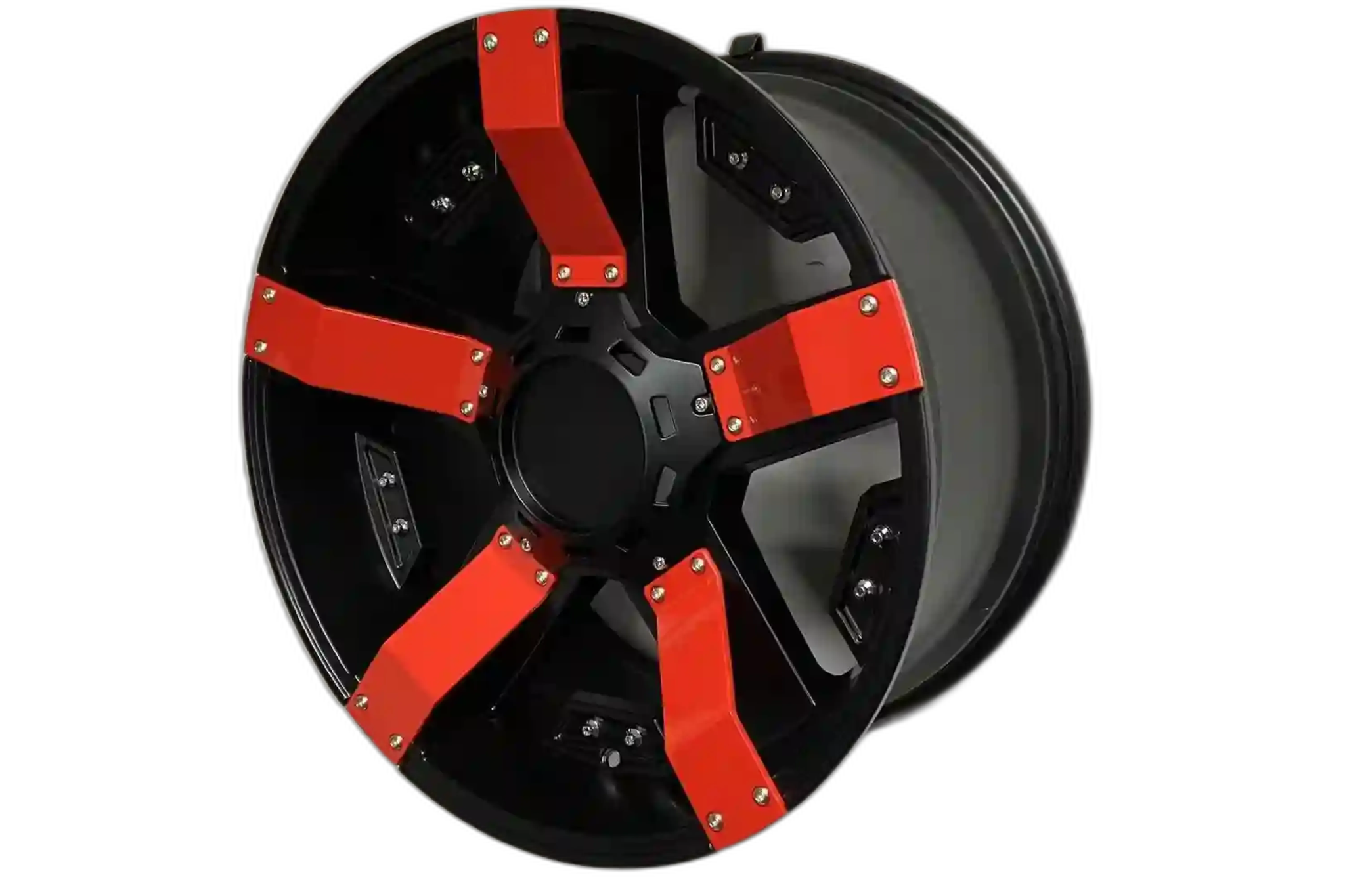 W925 1614 Satin Black With Red Strip 20x10 Et13 6x135/139.7 CB110.5 - Gun Hill Tire House (WTW - WHOLESALE TIRES & WHEELS)
