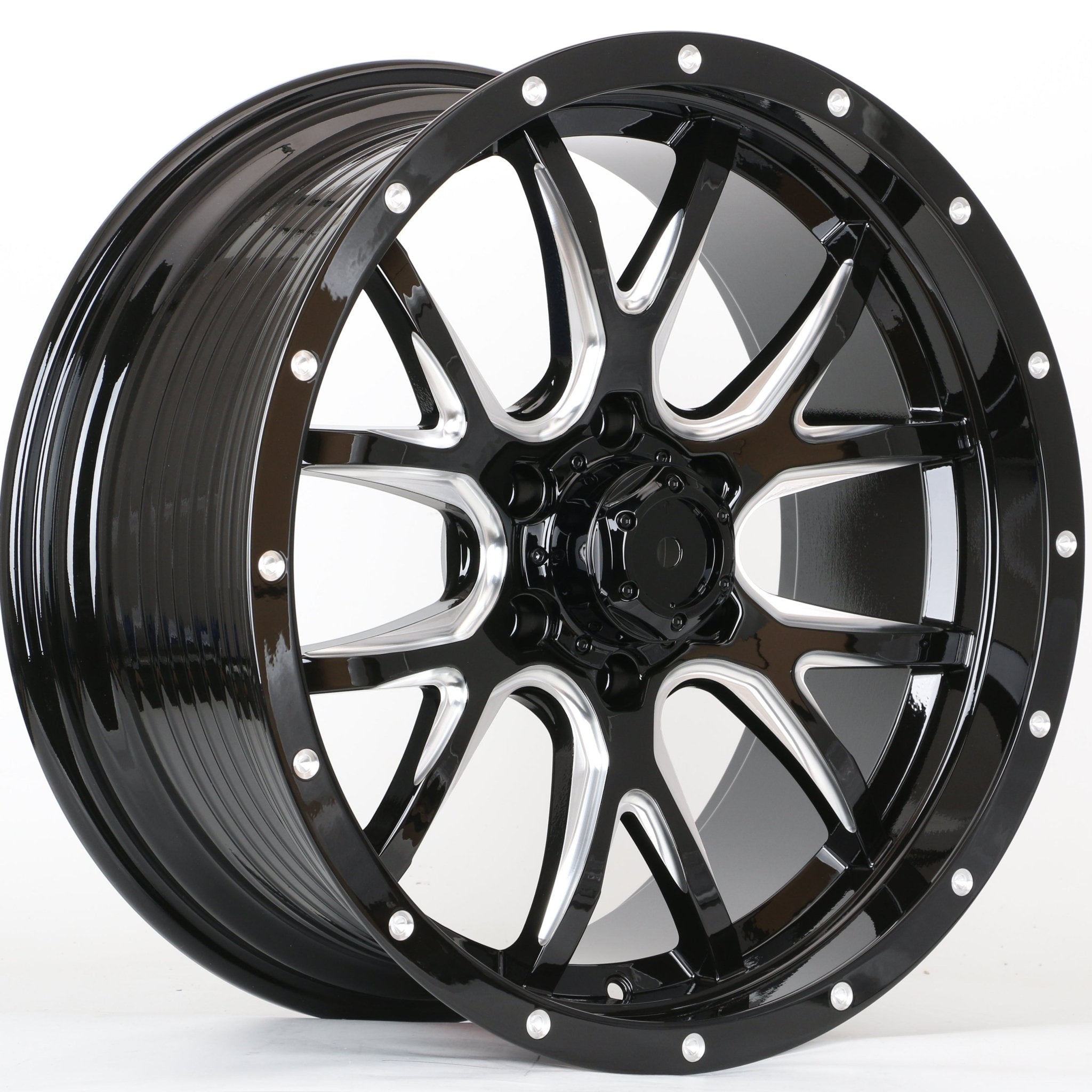 W926 1813 Gloss Black Milled 20x9.0 ET15 6x139.7 CB106.1 C1540 - B - Gun Hill Tire House (WTW - WHOLESALE TIRES & WHEELS)