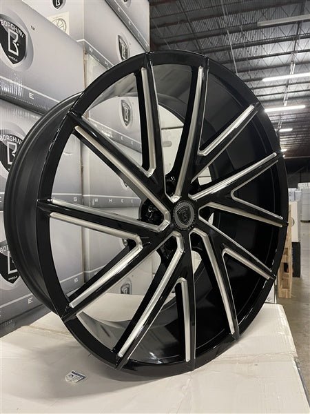 BORGHINI WHEEL B25 - M 24X9.5 ET +30 6x139.7 CB (78.1) B+MW - Gun Hill Tire House (WTW - WHOLESALE TIRES & WHEELS)