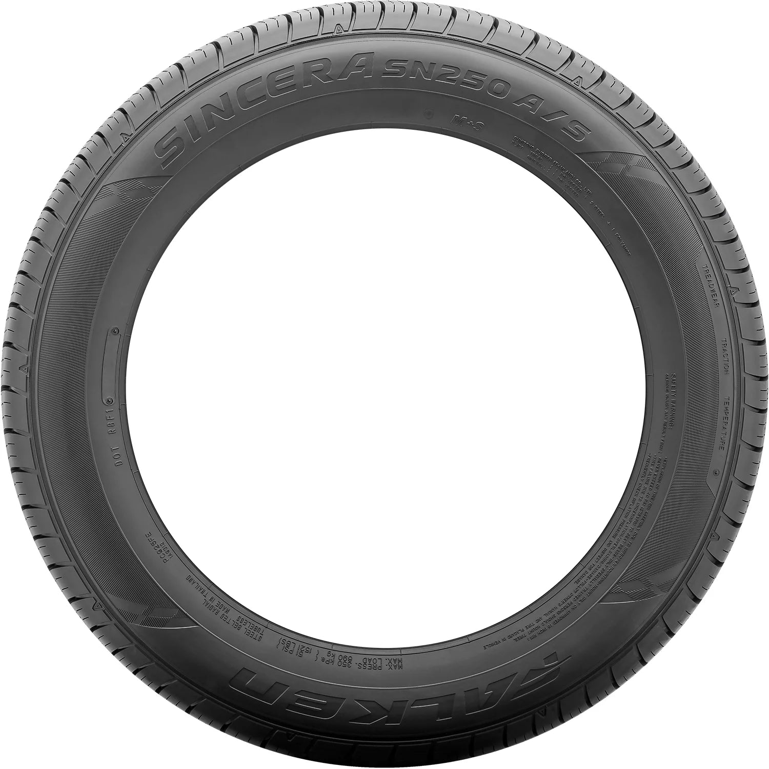215/45R17 Falken Sincera SN250 A/S 87V BW All - Season Tire - Gun Hill Tire House (WTW - WHOLESALE TIRES & WHEELS)