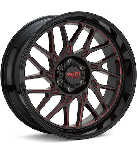MOTO METAL MO805 PREDATOR GLOSS BLACK W/MILLED ACCENT - Gun Hill Tire House (WTW - WHOLESALE TIRES & WHEELS)