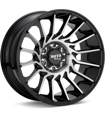 MOTO METAL MO807 SHOCKWAVE MACHINED W/GLOSS BLACK ACCENT - Gun Hill Tire House (WTW - WHOLESALE TIRES & WHEELS)