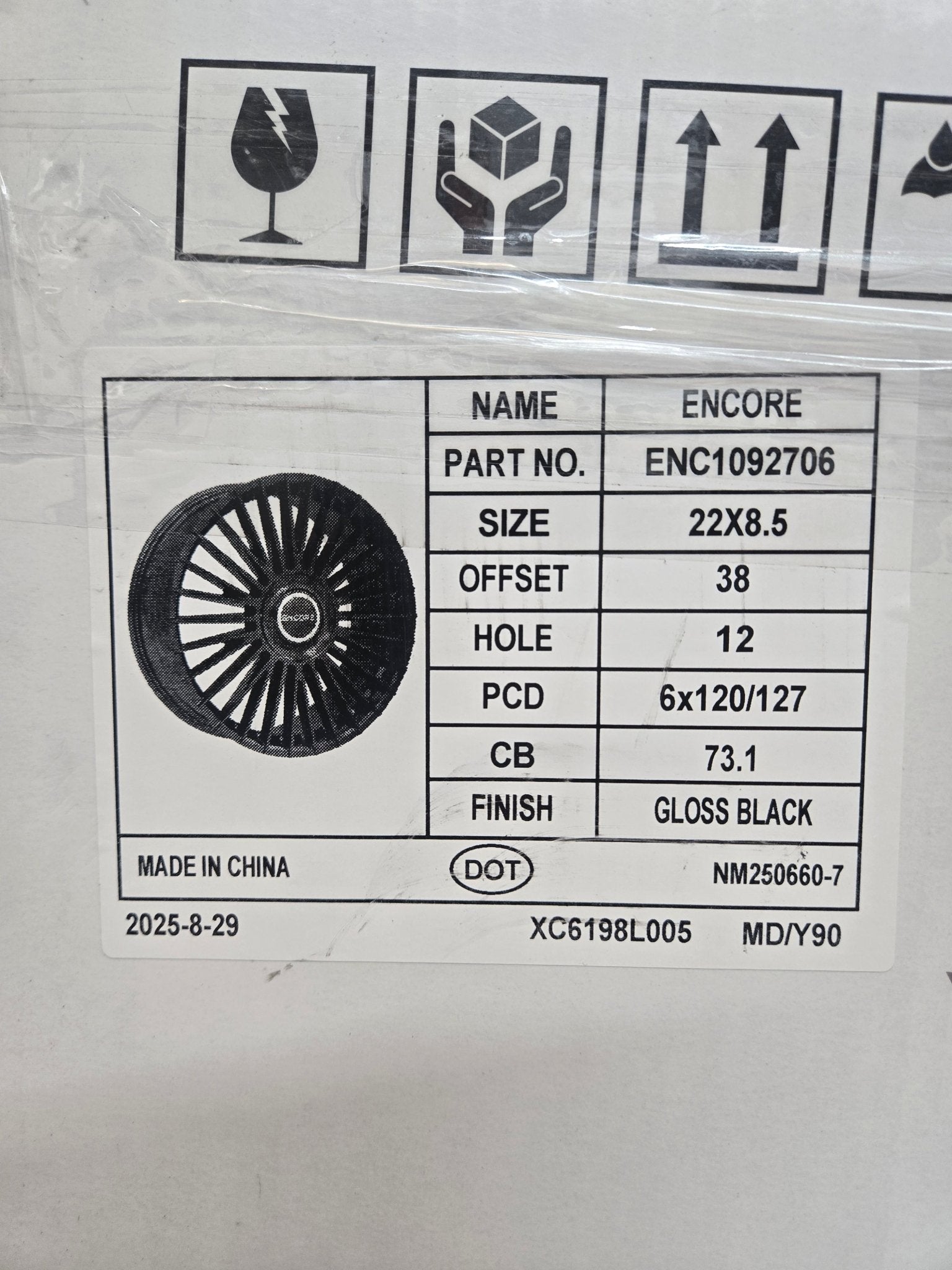ENCORE ENC109 22X8.5 6X120 6X127 GLOSS BLACK FLOATING CAP - Gun Hill Tire House (WTW - WHOLESALE TIRES & WHEELS)