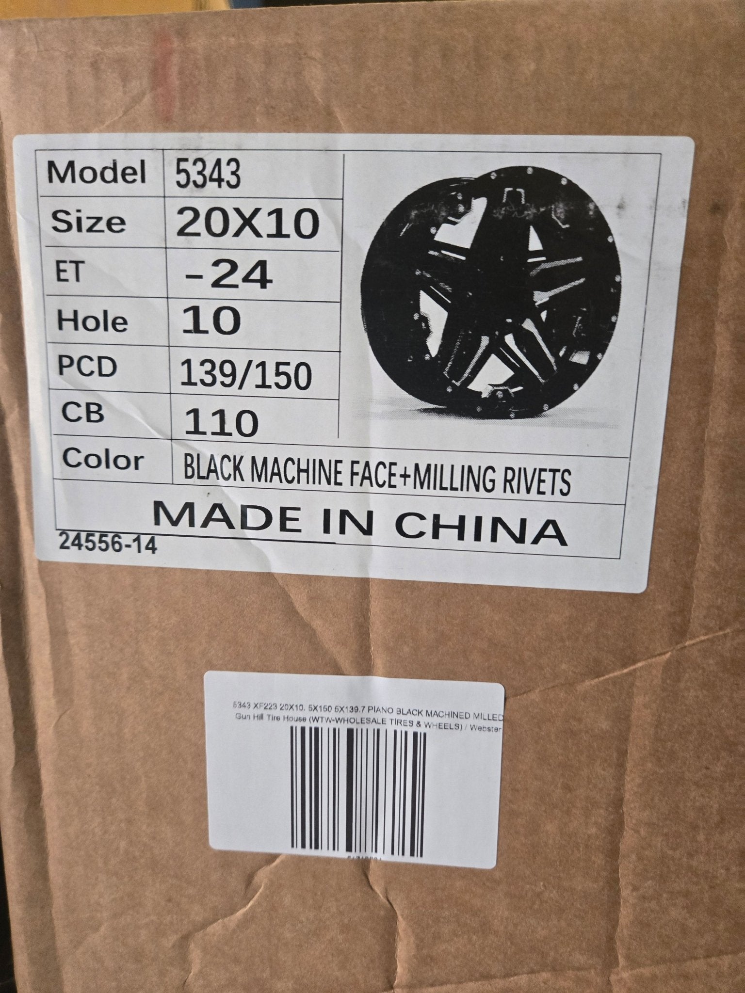 5343 XF223 20x10.5x114.3 / 5x127 PIANO BLACK MACHINED MILLED - Gun Hill Tire House (WTW - WHOLESALE TIRES & WHEELS)