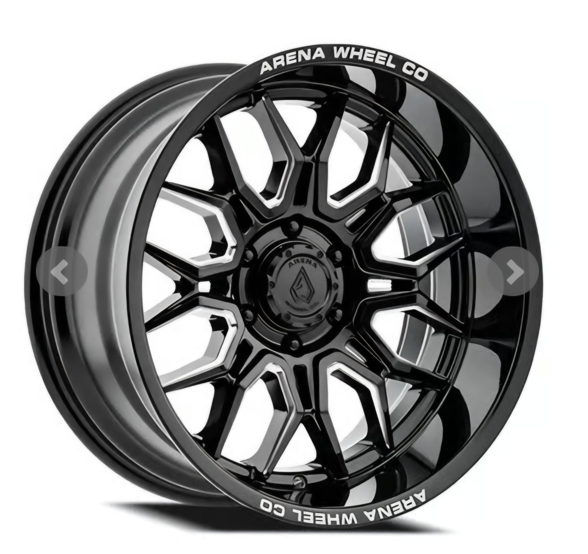 ARENA A117 22X12 5X127 GLOSS BLACK AND MILLED - Gun Hill Tire House (WTW - WHOLESALE TIRES & WHEELS)