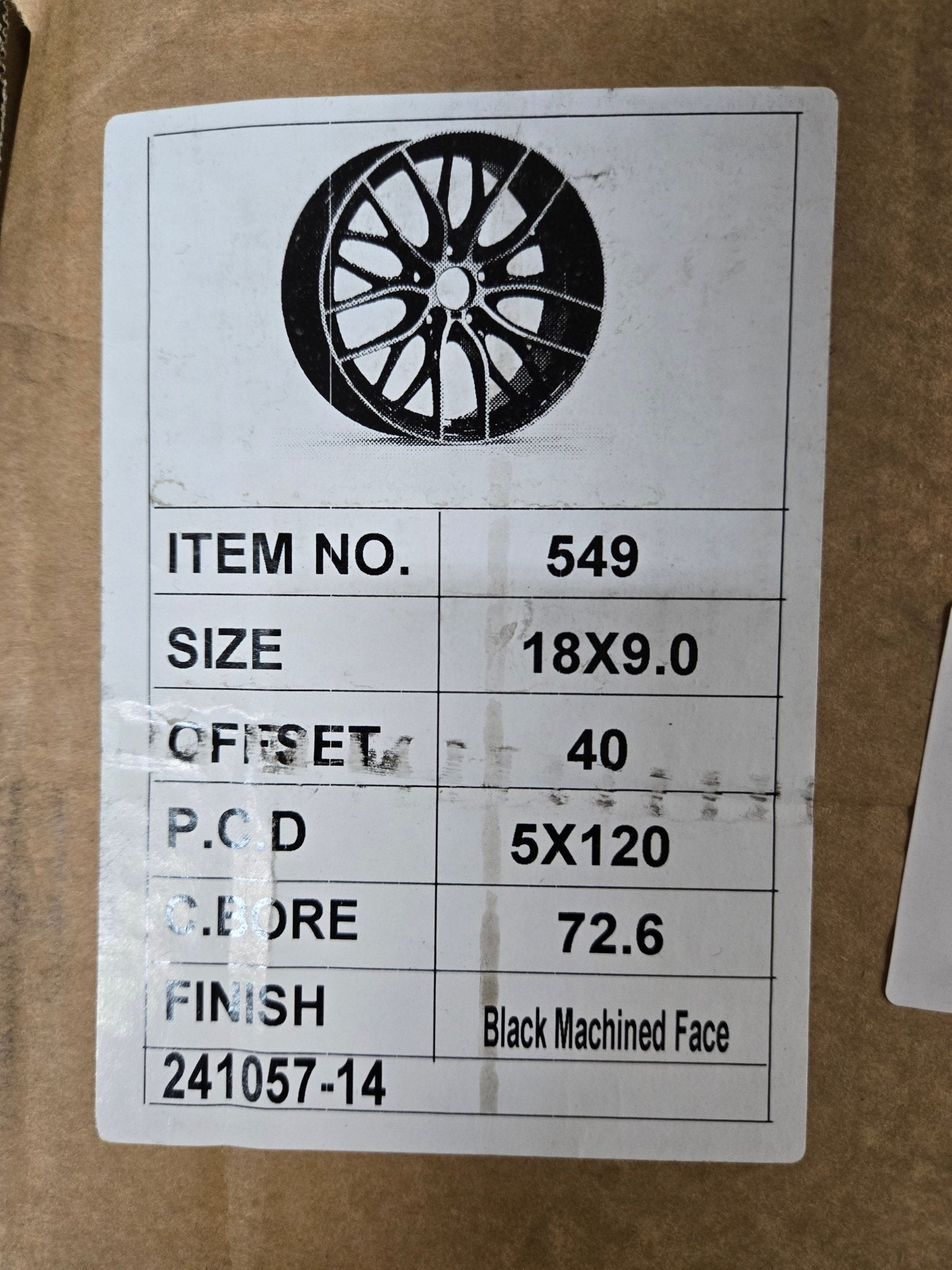 OE - 549 405M 18x9.0 5x120 GLOSS BLACK MACHINE FACE - Gun Hill Tire House (WTW - WHOLESALE TIRES & WHEELS)