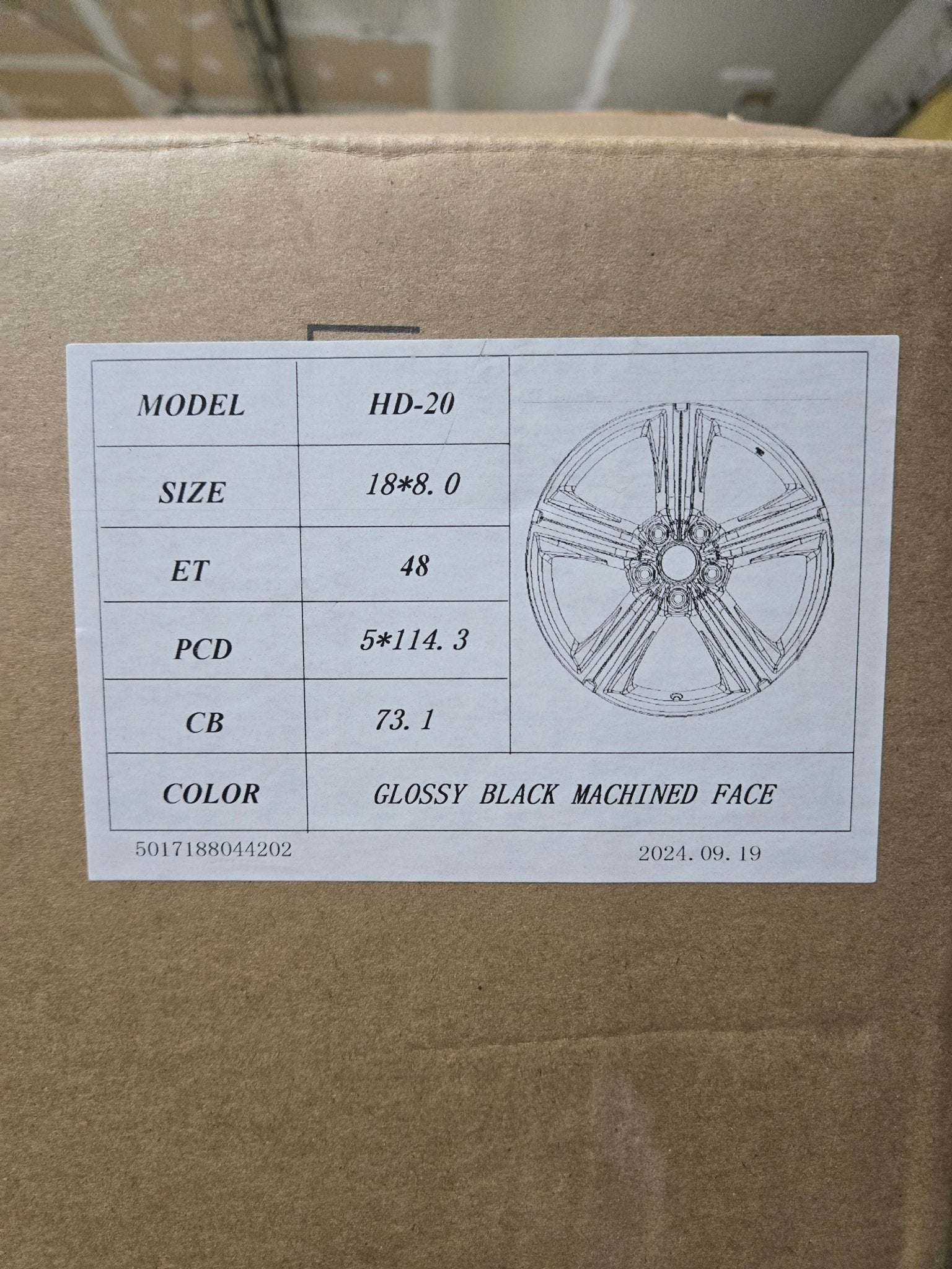HD - 20 18X8.0 5X114.3 PIANO BLACK MACHINED FACE - Gun Hill Tire House (WTW - WHOLESALE TIRES & WHEELS)
