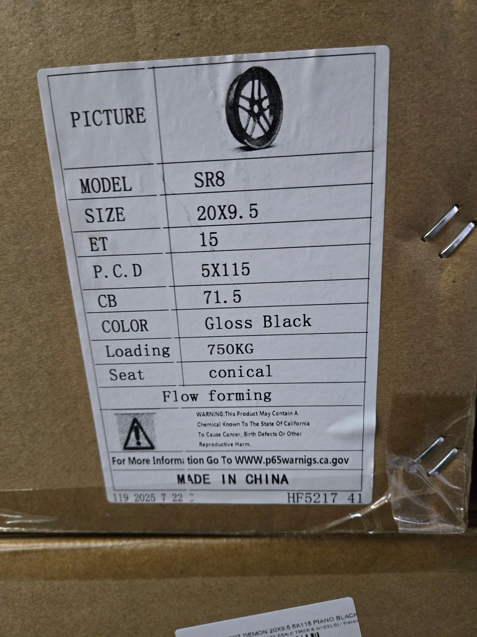 HF5217 SRT DEMON FLOW FORM 20X9.5 5X115 PIANO BLACK - Gun Hill Tire House (WTW - WHOLESALE TIRES & WHEELS)