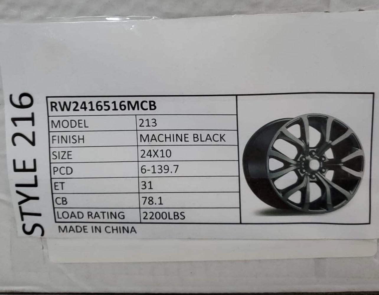 STYLE 216 24X10 6X39.7 MACHINED BLACK - Gun Hill Tire House (WTW - WHOLESALE TIRES & WHEELS)